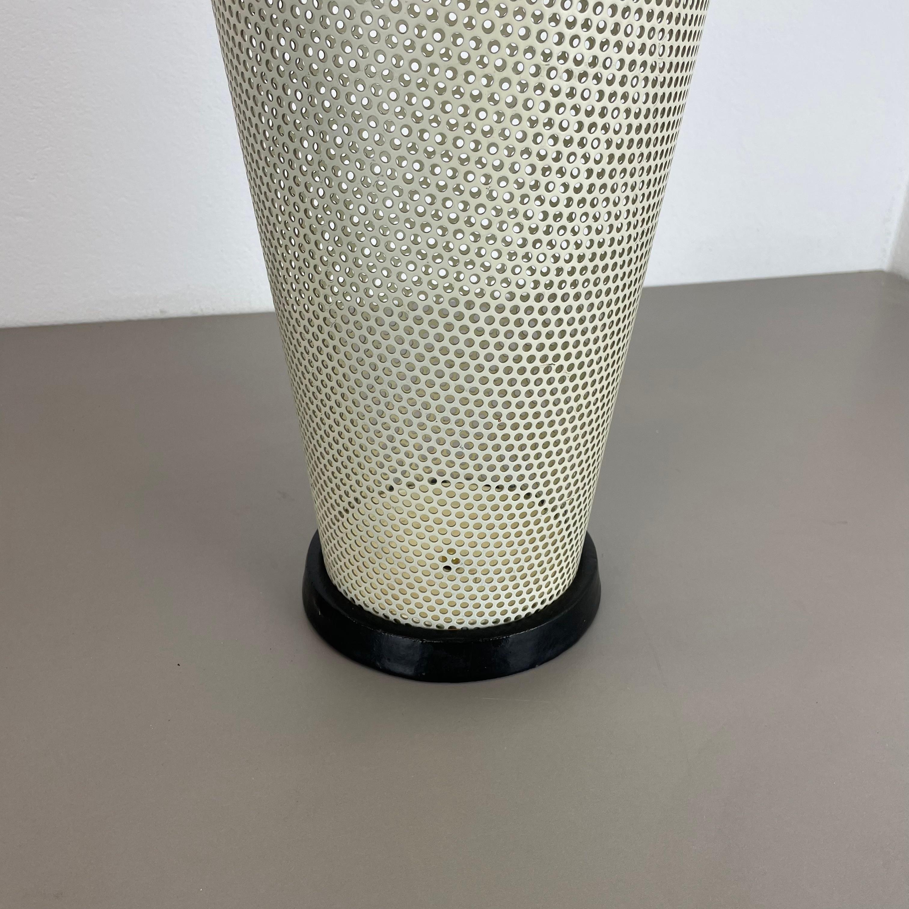 White Perforated Metal Brass Umbrella Stand by Vereinigte Werkstätten, Germany For Sale 13