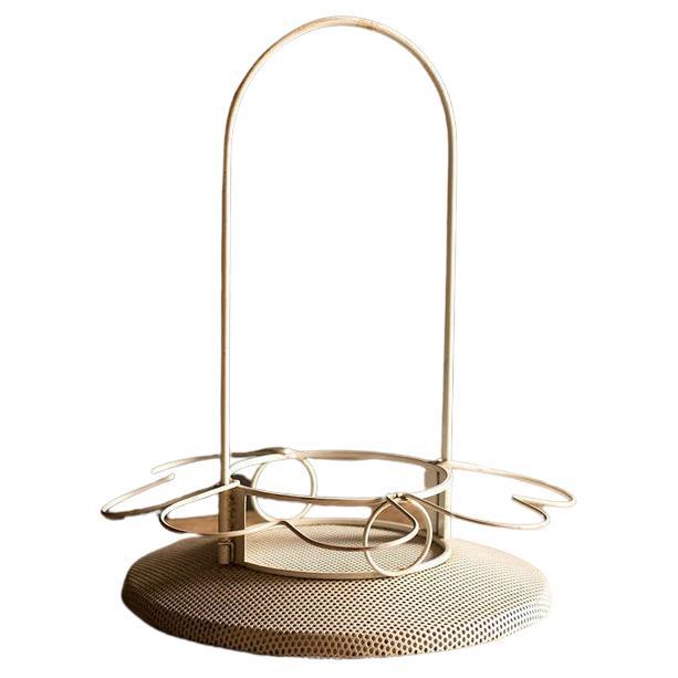 White Perforated Metal Drink Holder Attributed to Mathieu Matégot For Sale