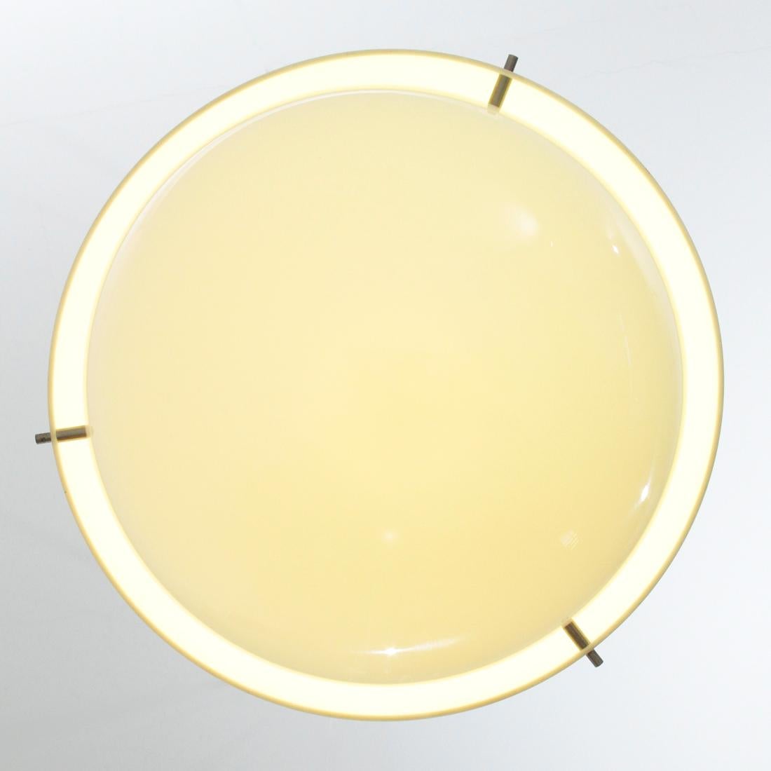 Italian White Perspex Pendant Lamp by Luigi Bandini Buti Per Kartell, 1960s