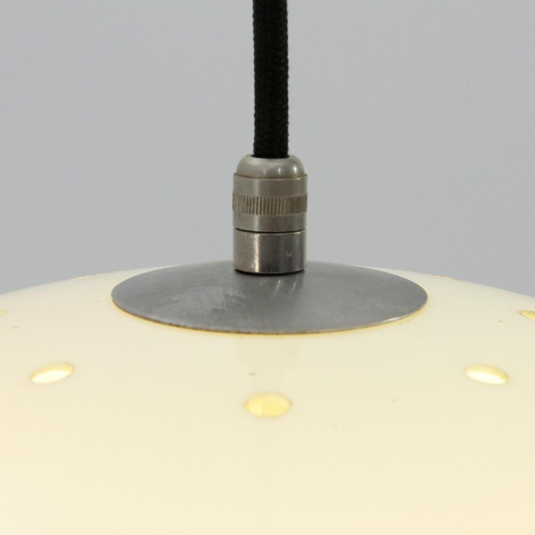 Aluminum White Perspex Pendant Lamp by Luigi Bandini Buti Per Kartell, 1960s
