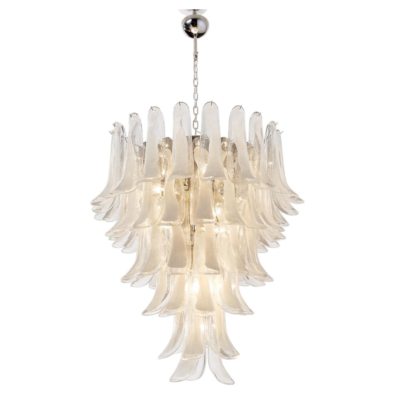 White Petal Chandelier, Murano