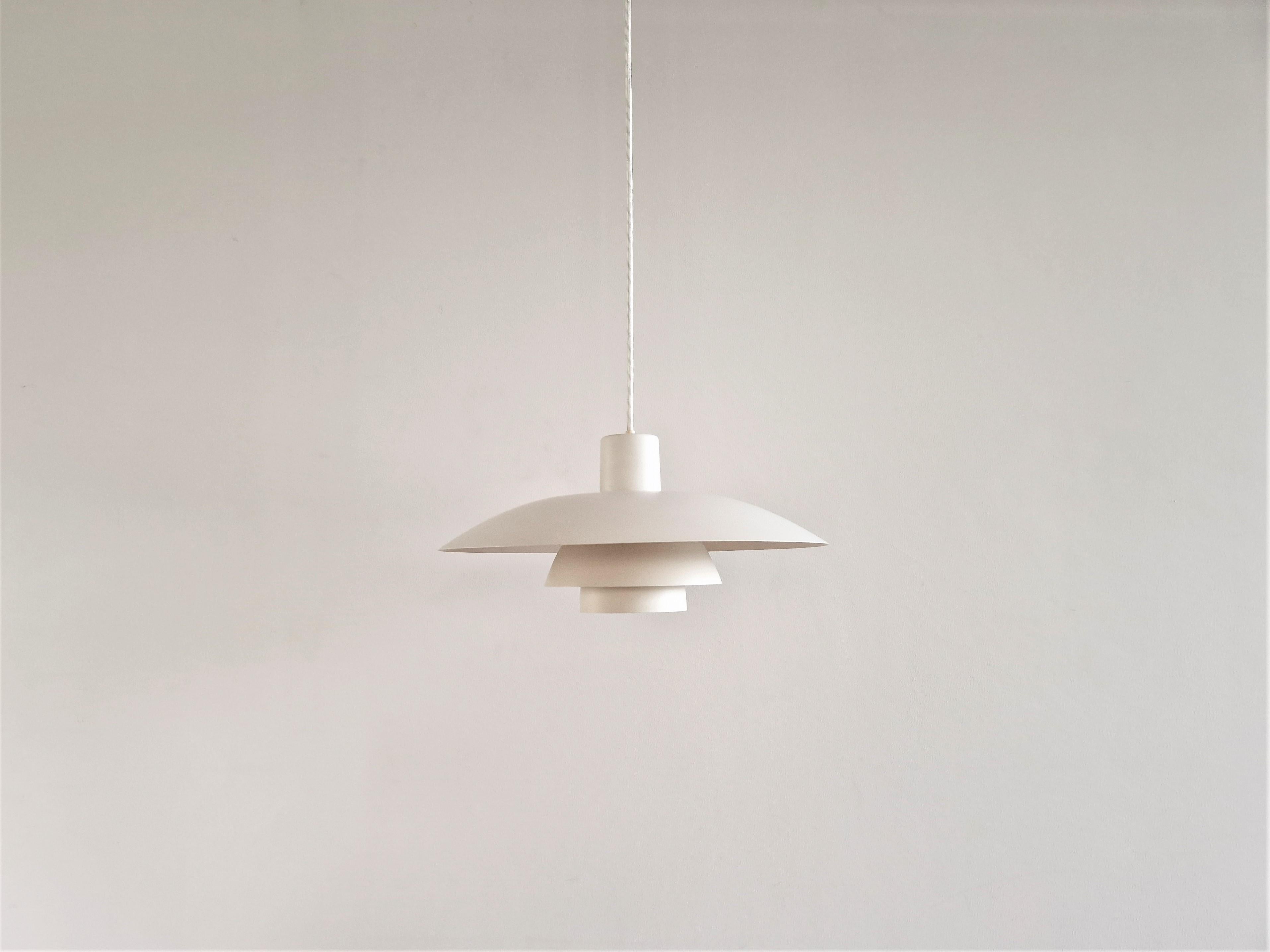 Metal White PH 4/3 Pendant Lamp by Poul Henningsen for Louis Poulsen, Denmark 1960's