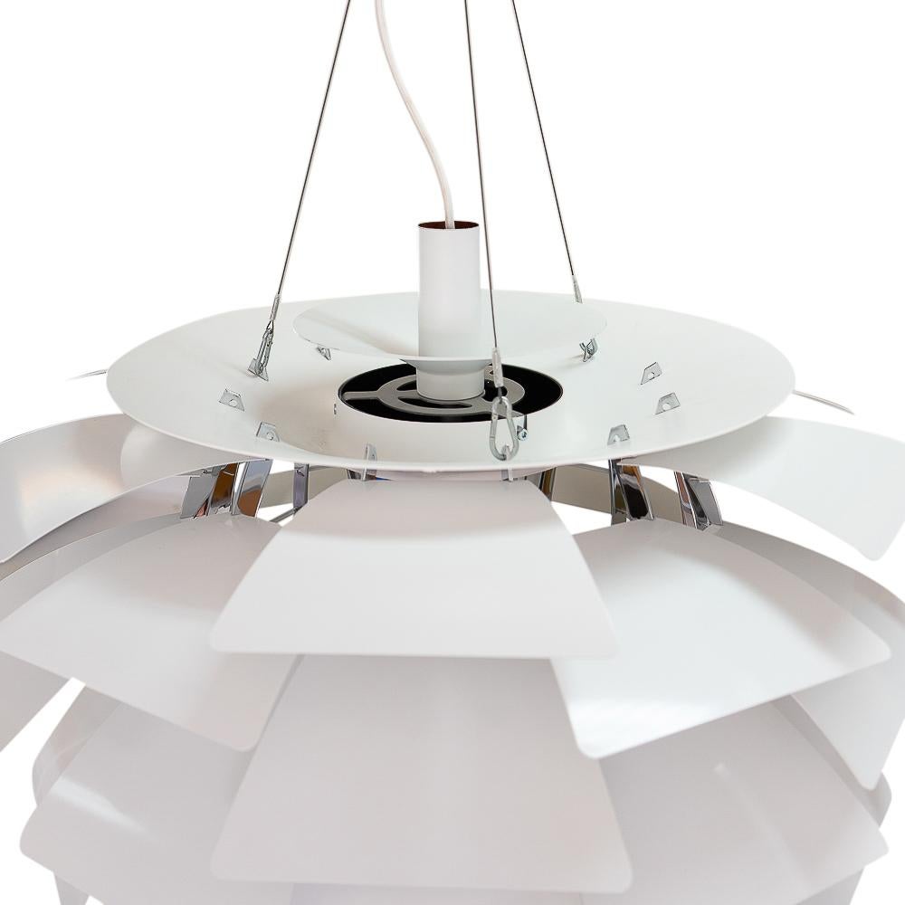 Danish Poul Henning for Poulsen Denmark, White PH Artichoke Ceiling Lamp 72 cm For Sale