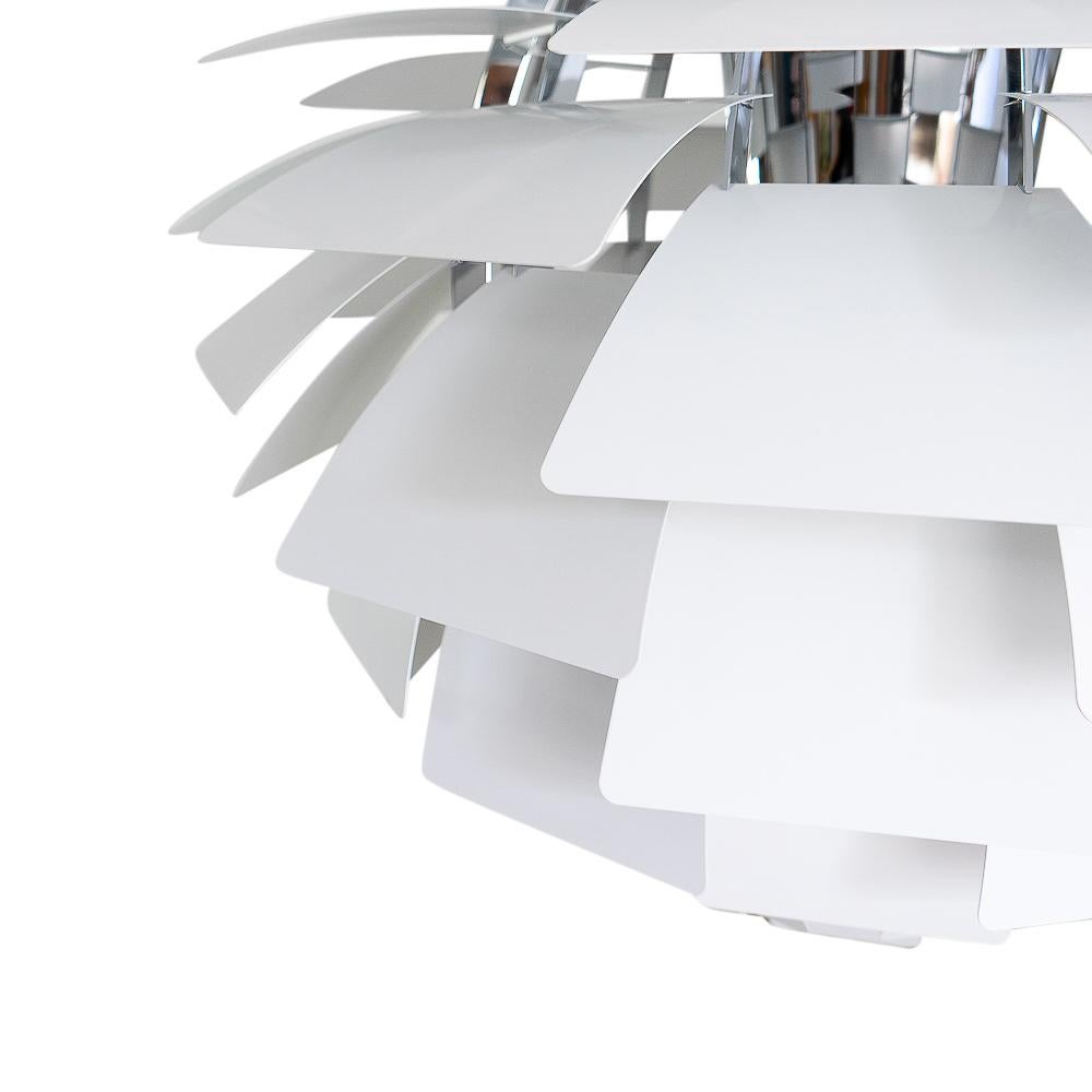 Poul Henning for Poulsen Denmark, White PH Artichoke Ceiling Lamp 72 cm In Good Condition For Sale In Renens, CH