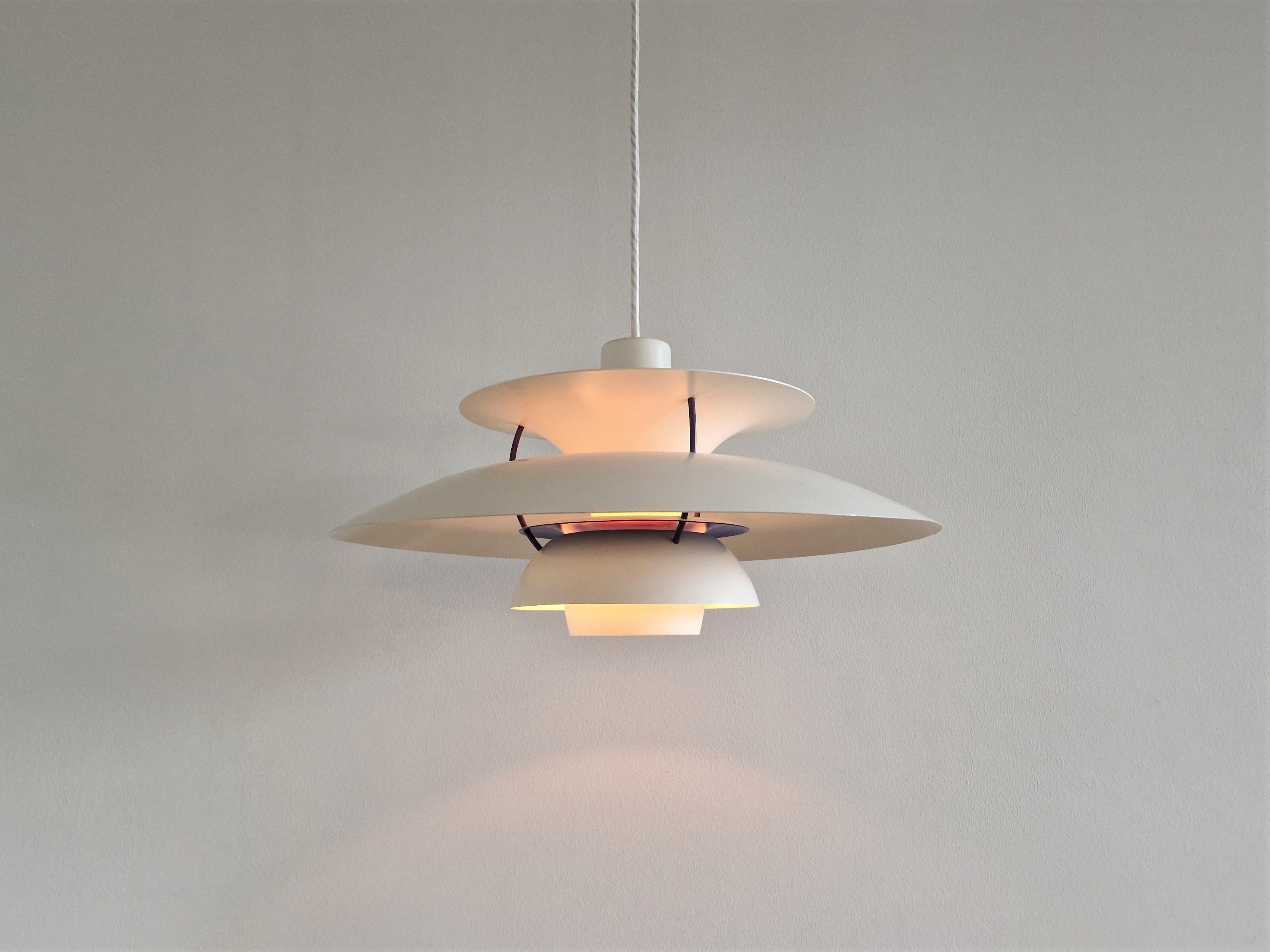 Metal White PH5 Pendant Lamp by Poul Henningsen for Louis Poulsen, Denmark