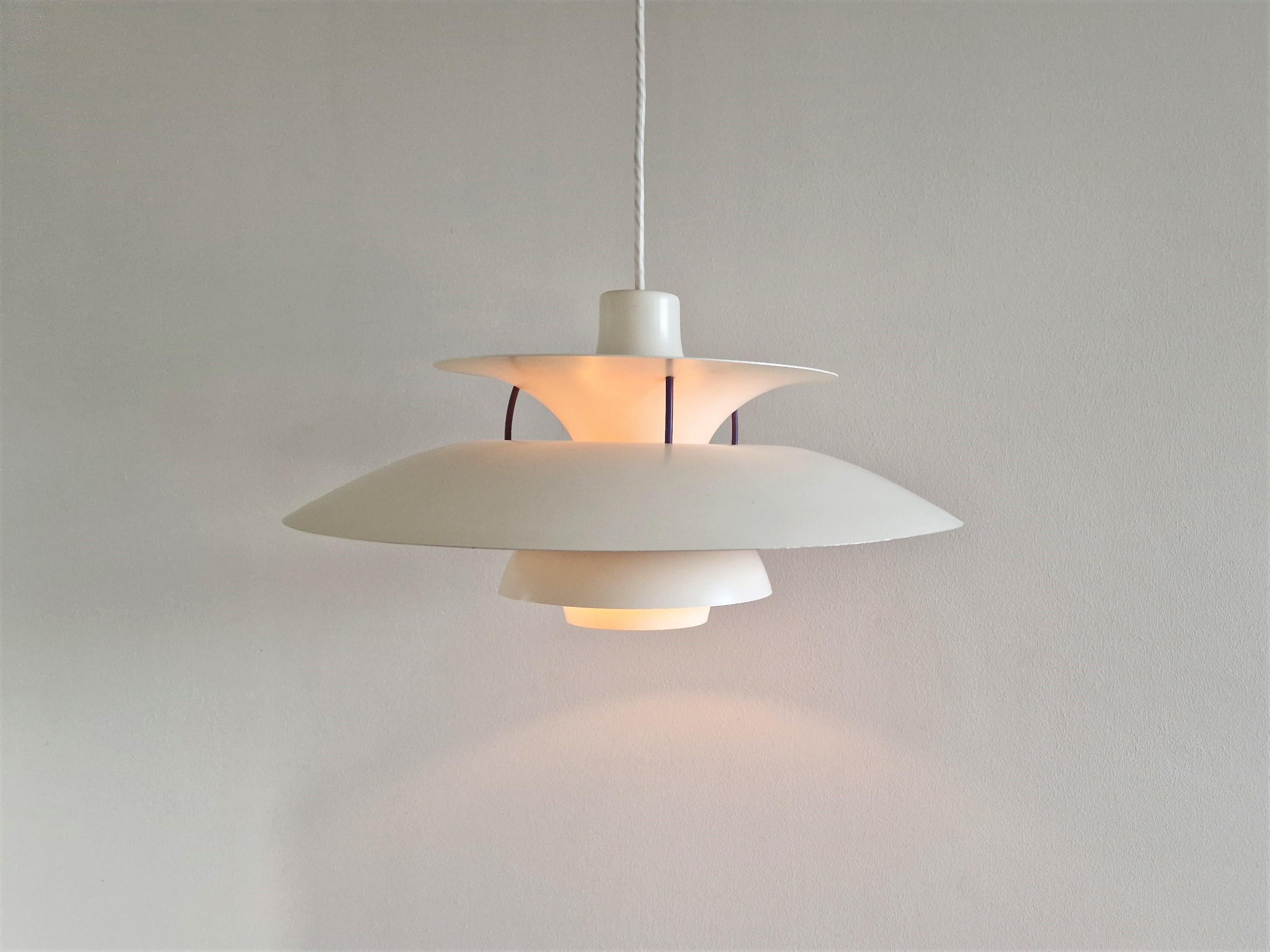 White PH5 Pendant Lamp by Poul Henningsen for Louis Poulsen, Denmark 1