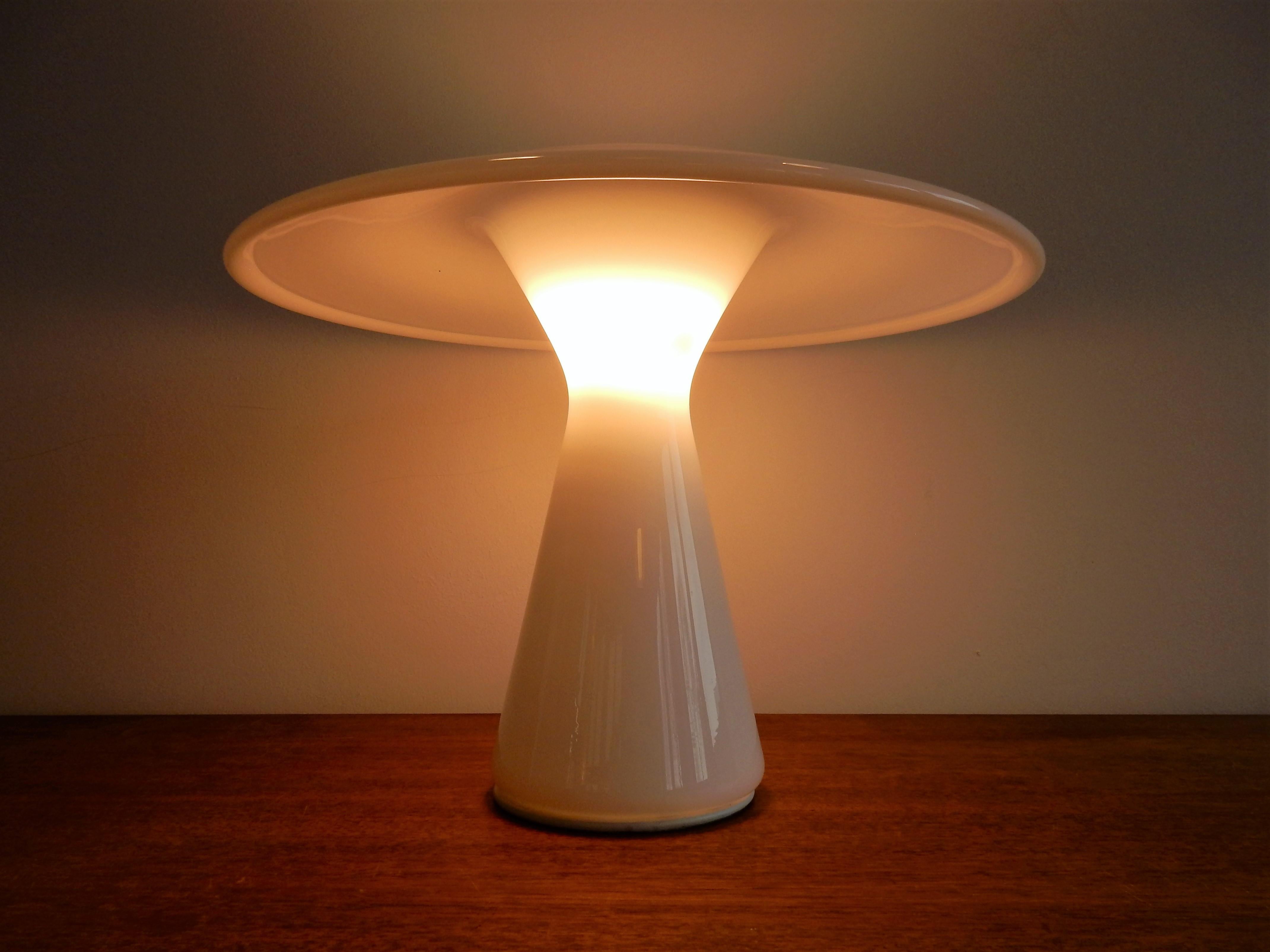 Danish White Phoenix Table Lamp by Sidse Werner for Holmegaard, Denmark, 1980s