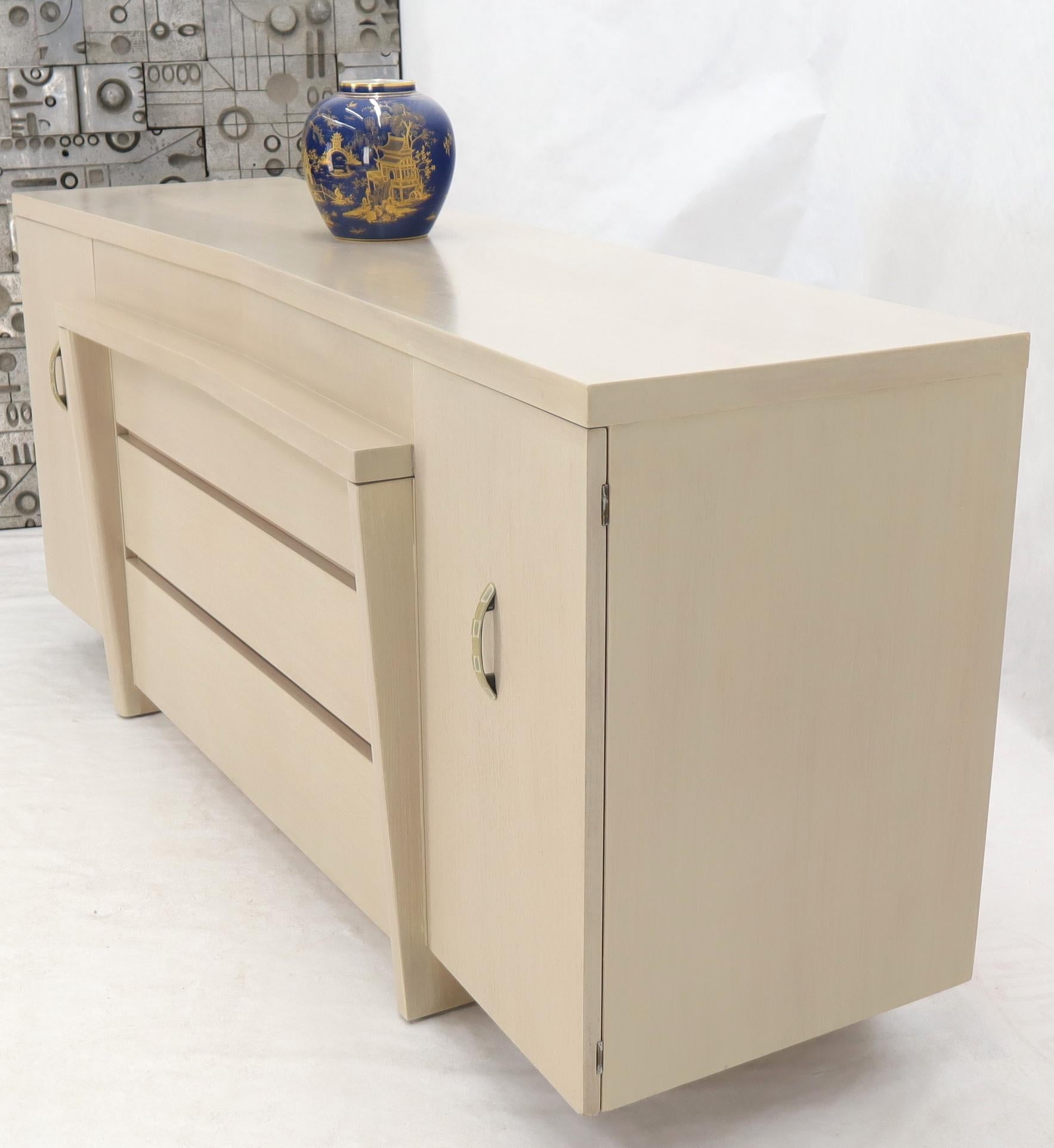 Brass White Pickle Lacquer Finish Sculptural Dresser For Sale