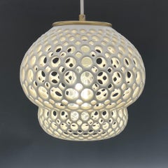 White Pierced Double Gourd Ceramic Pendant Light