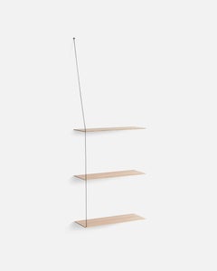 White Pigmented Oak Stedge Shelf 60, 3 Shelf Configuration by Leonard Aldenhoff