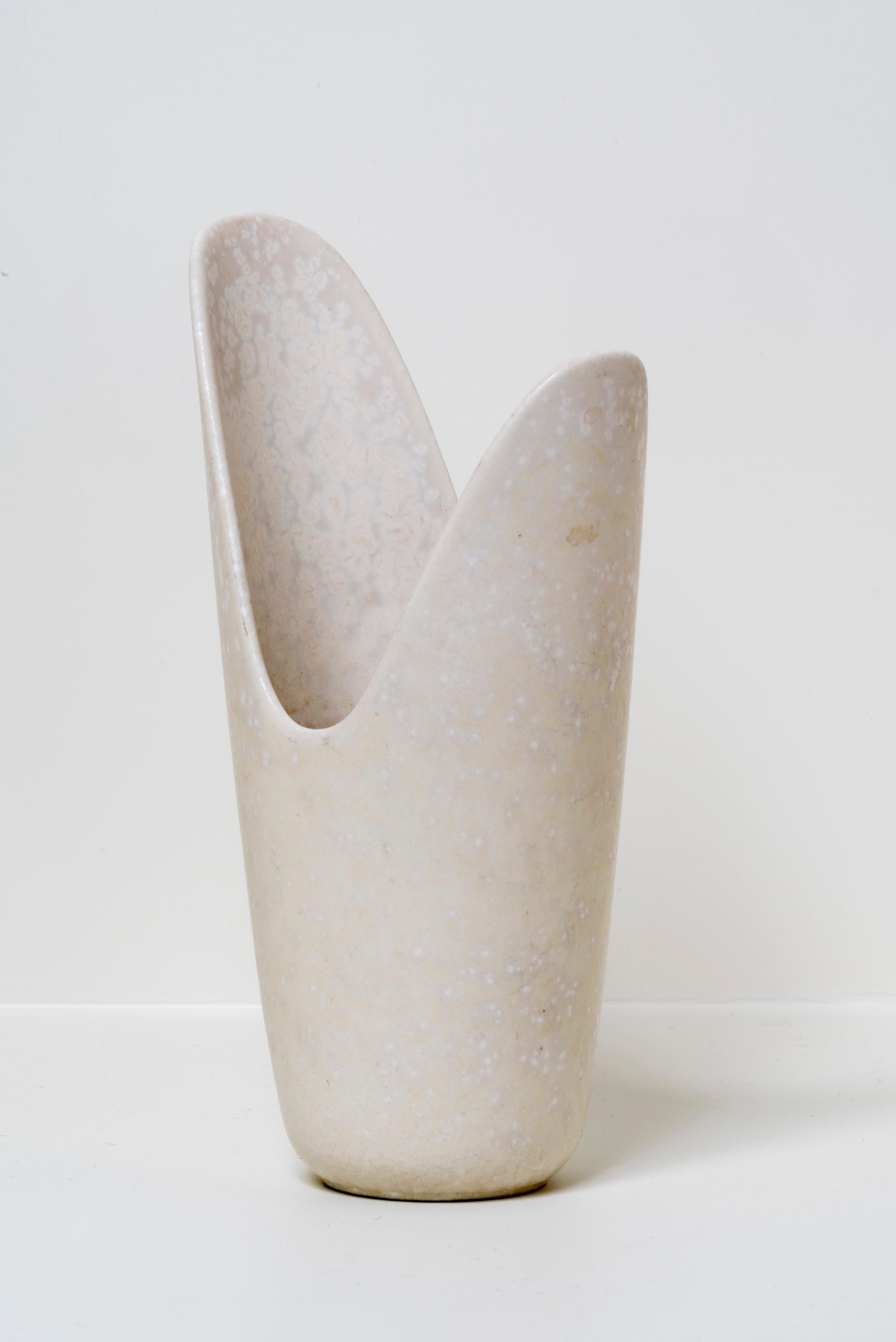 Scandinavian Modern Swedish Modern White Ceramic Vase by Gunnar Nylund 1950's For Sale