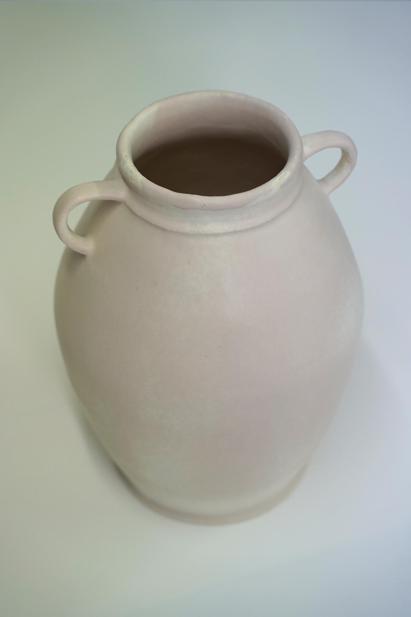 German White Pink Vase by Studio Cúze For Sale