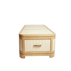 White Planked Wood Trunk Coffee Table