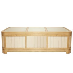 White Planked Wood Trunk Coffee Table