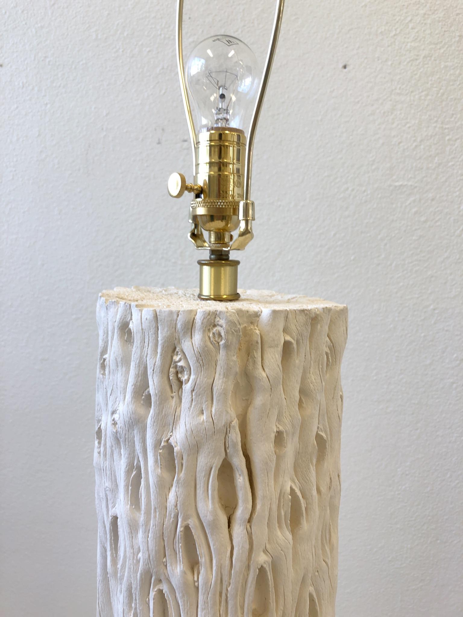 white plaster lamp