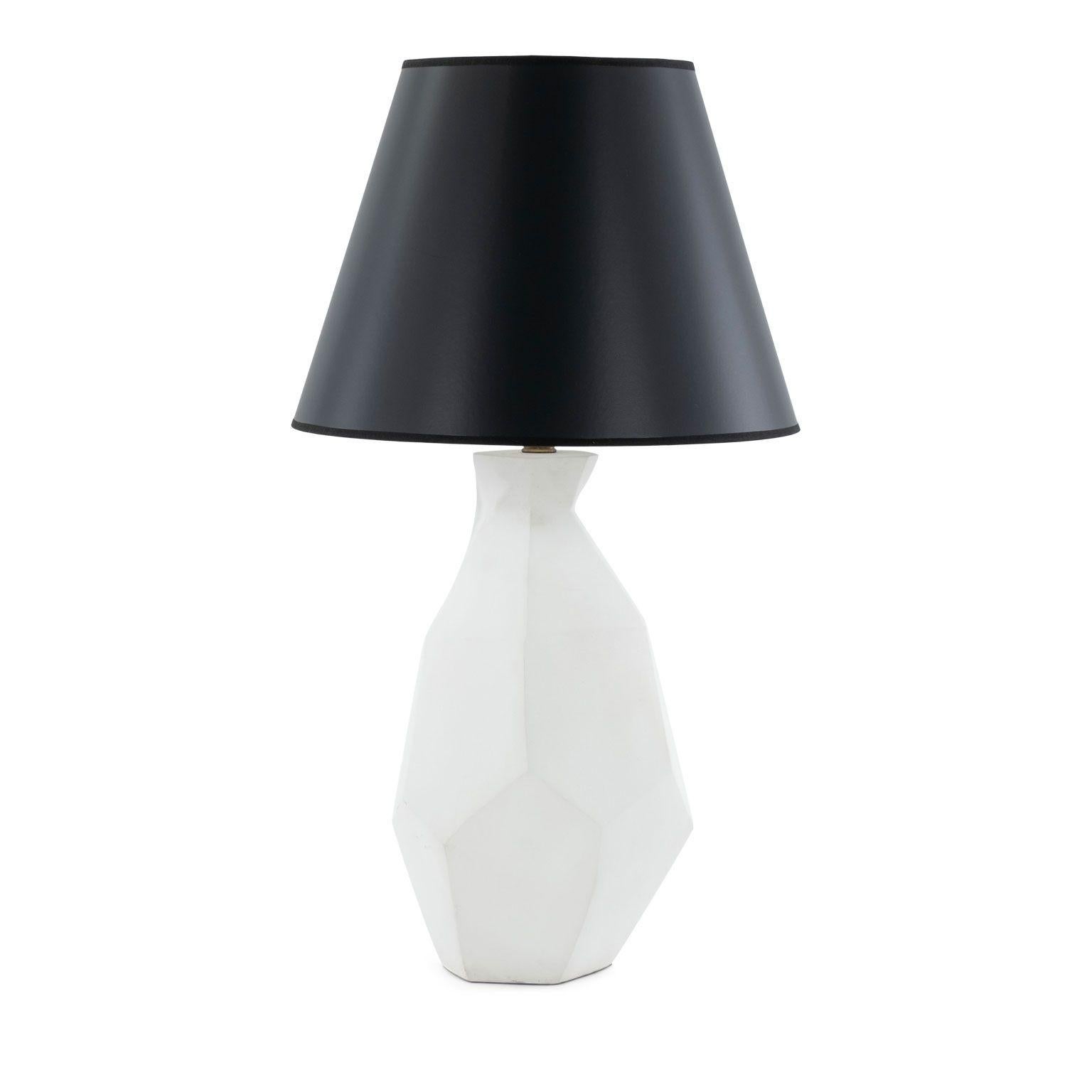 Lampe „Cubist“ aus weißem Gips (amerikanisch) im Angebot