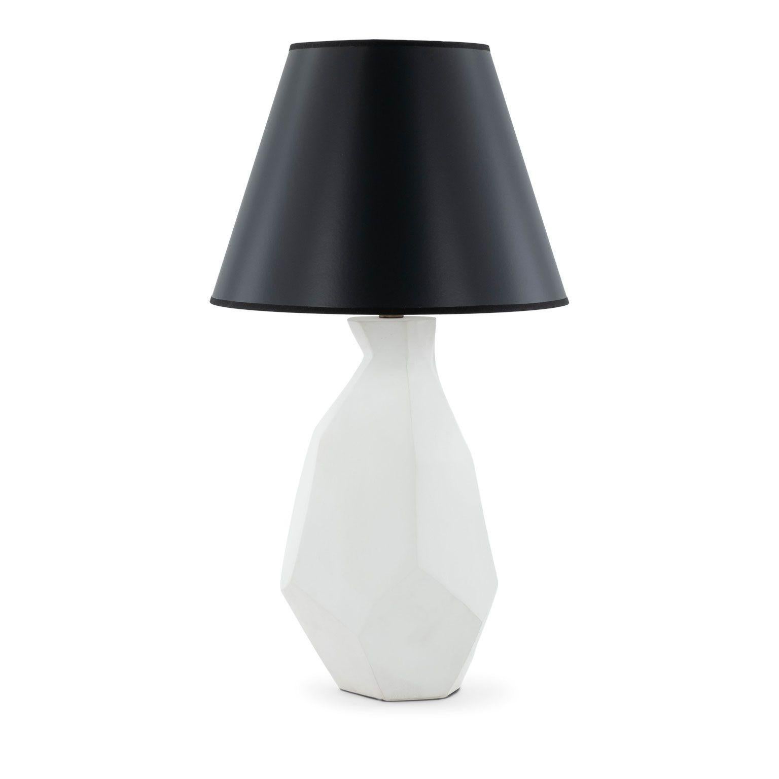 Lampe „Cubist“ aus weißem Gips (Geformt) im Angebot