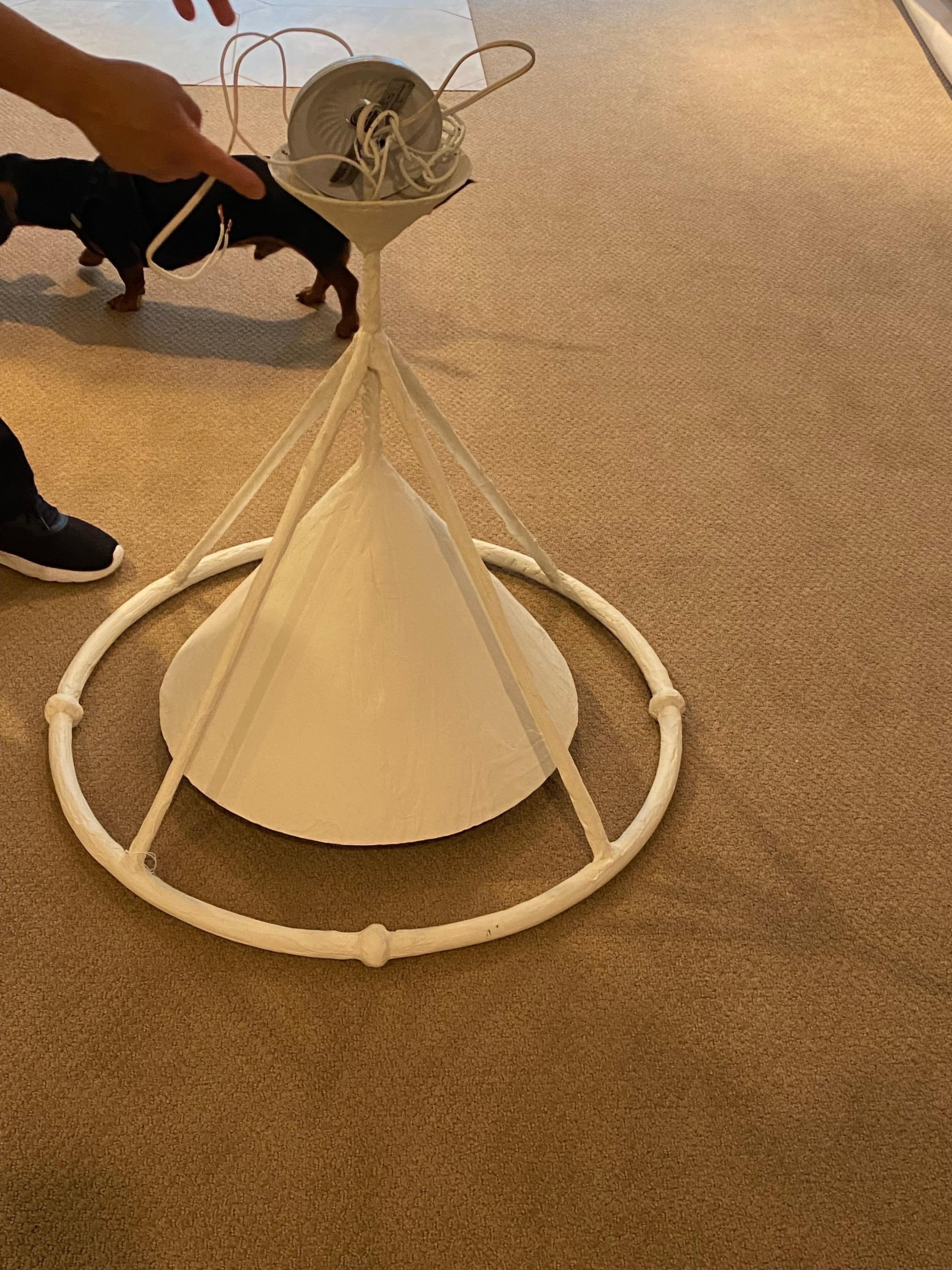 Métal Luminaire suspendu sur mesure en plâtre blanc par Paul Ferrante  en vente