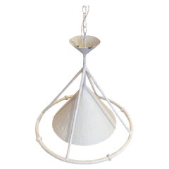 White Plaster Custom Hanging Lighting Fixture by Paul Ferrante