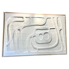 White Plaster Extra Extra Large Wall Sculpture, Contemporary, France