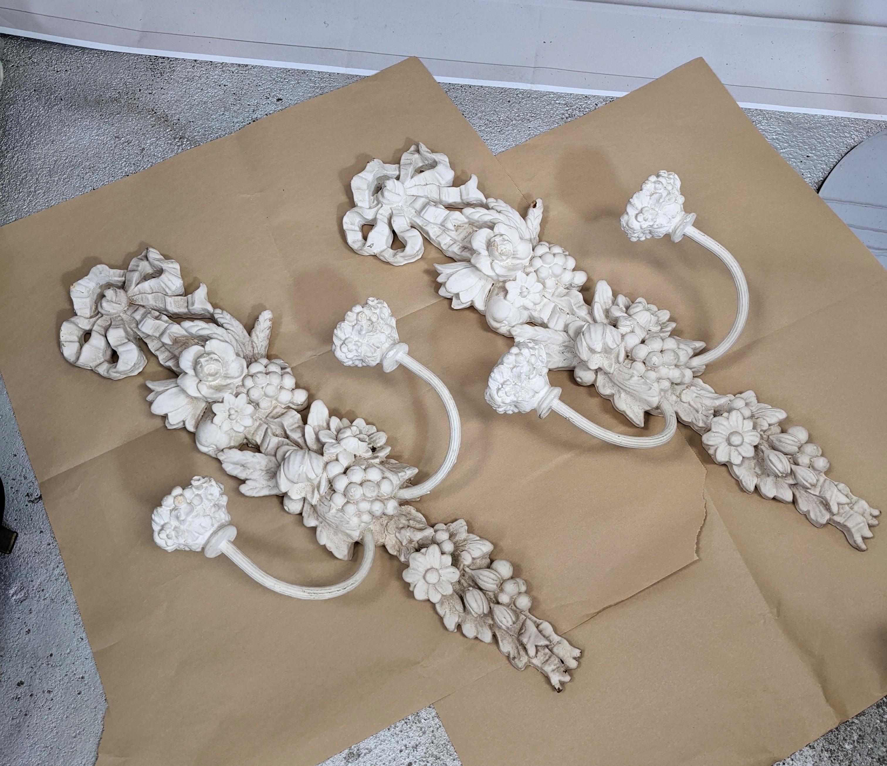 Apliques de escayola blanca Hollywood Regency Yeso en venta