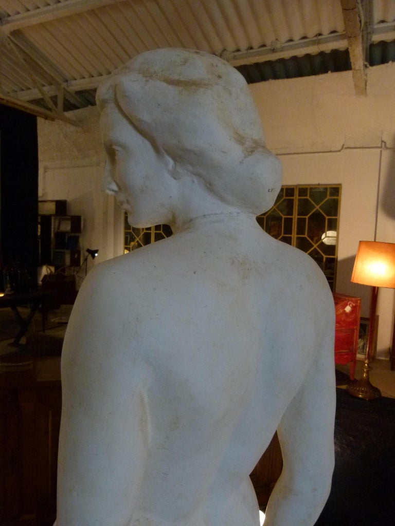 White Plaster Nude Standing Woman, 20th Century For Sale 10