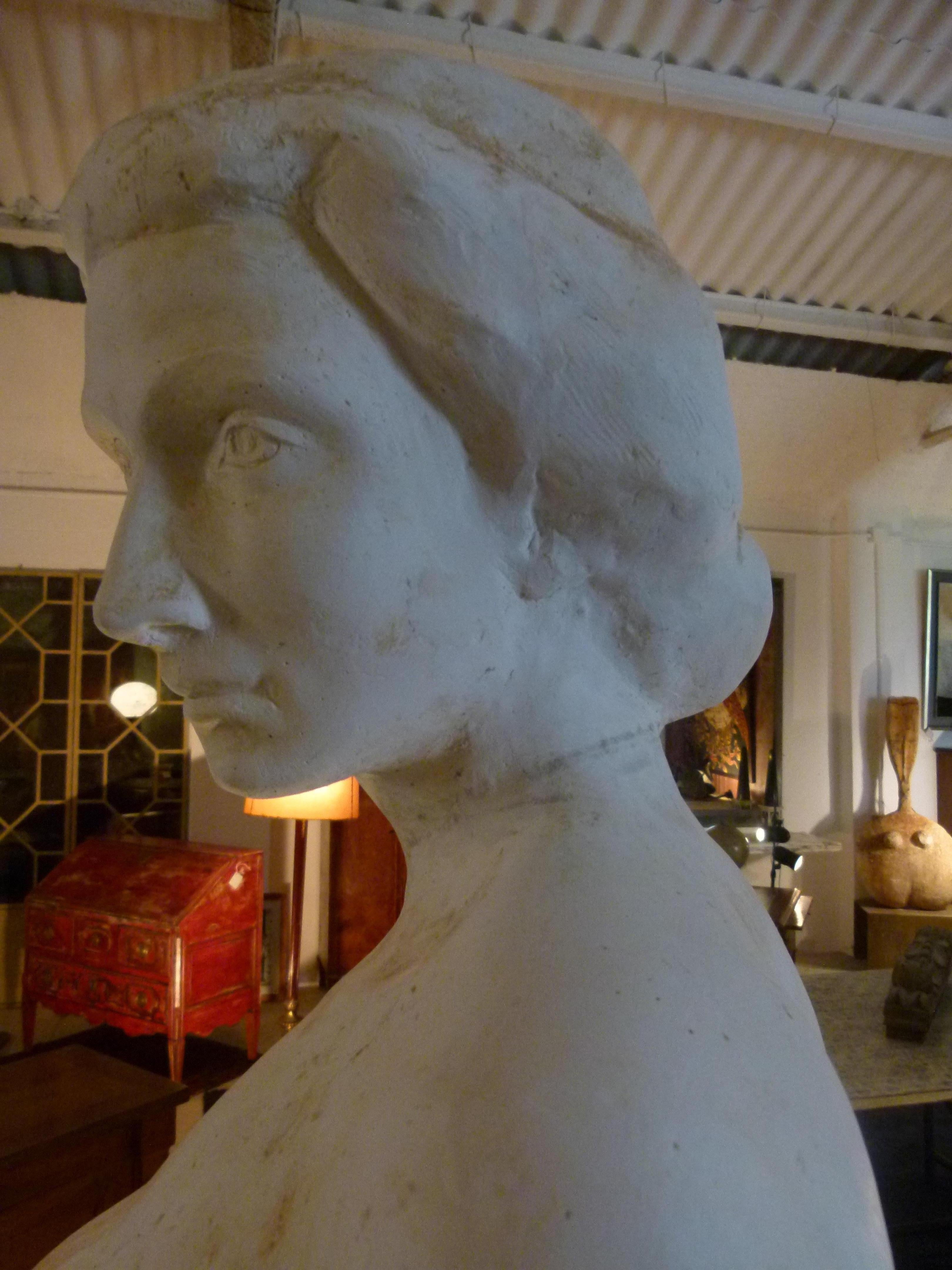 White Plaster Nude Standing Woman, 20th Century 1