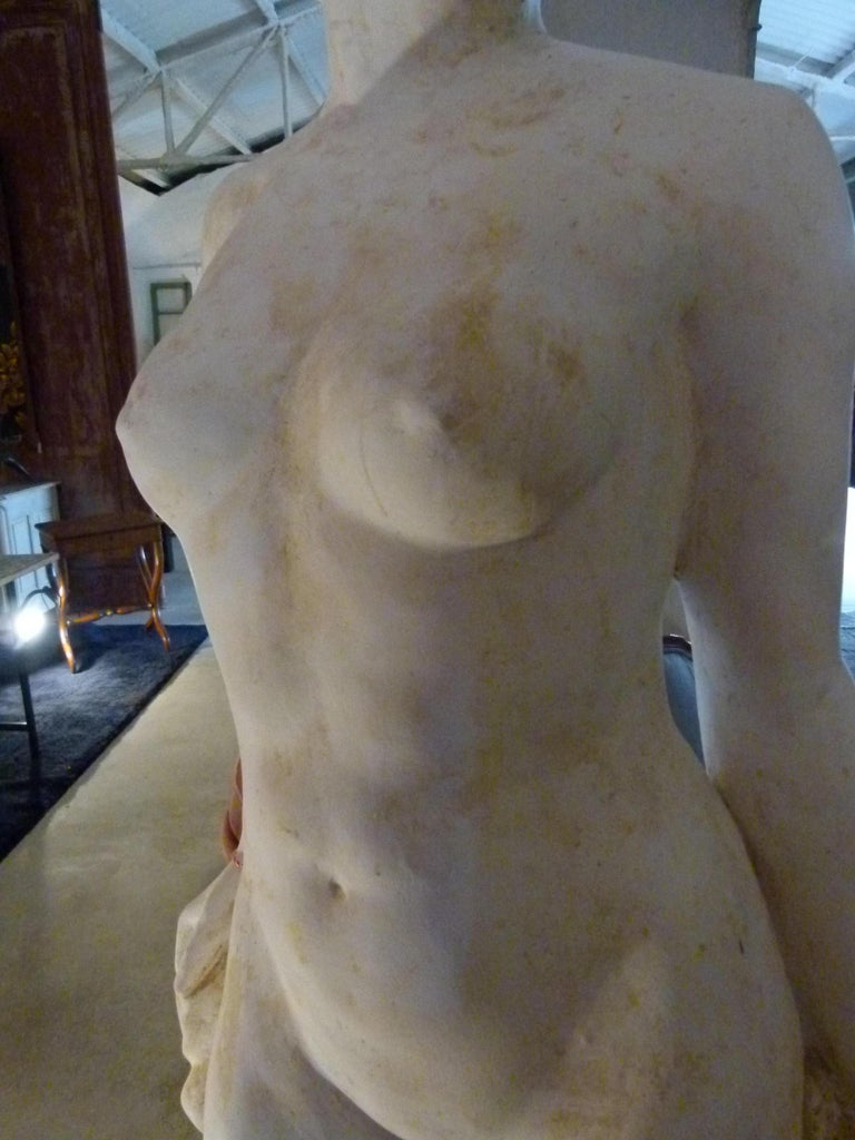 White Plaster Nude Standing Woman, 20th Century For Sale 3