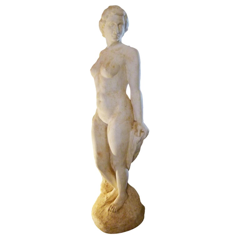 White Plaster Nude Standing Woman, 20th Century For Sale