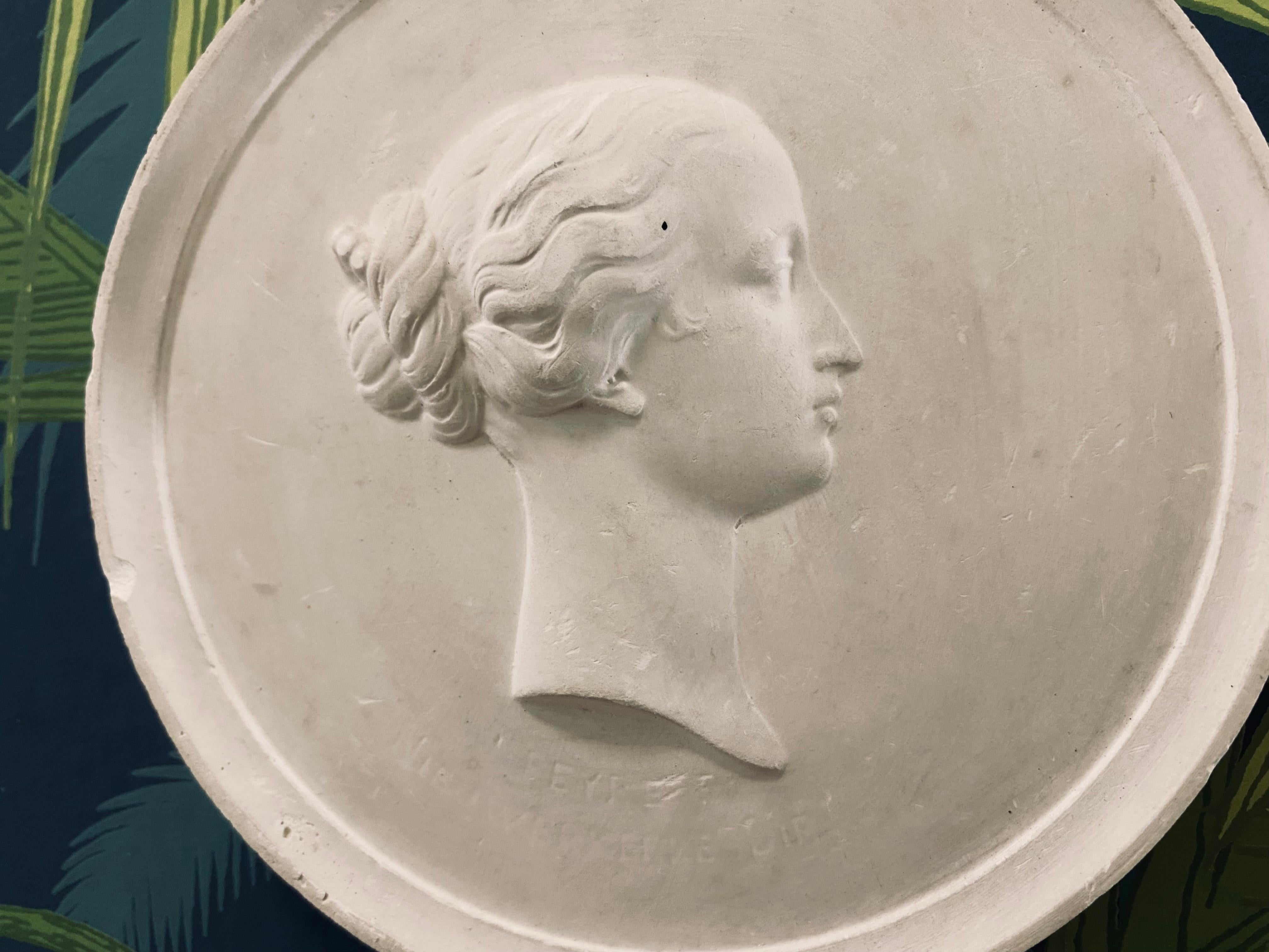 White Plaster Relief with Royal Couple, France 19th Century 3
