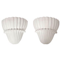 White Plaster Sconces by Bunny Williams for Currey and Company