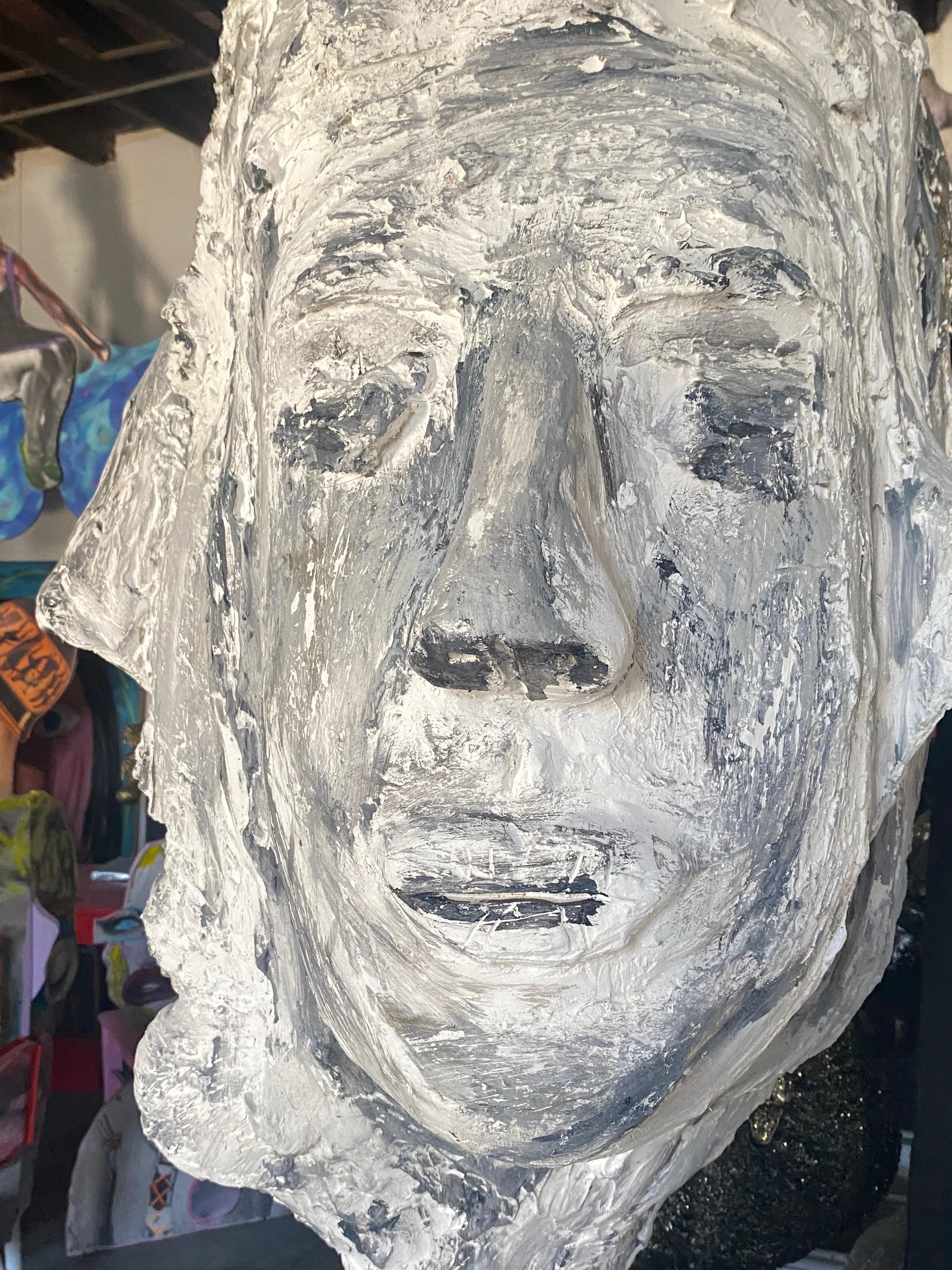 Metal White Plaster Sculptural Figure, 21st Century by Mattia Biagi For Sale