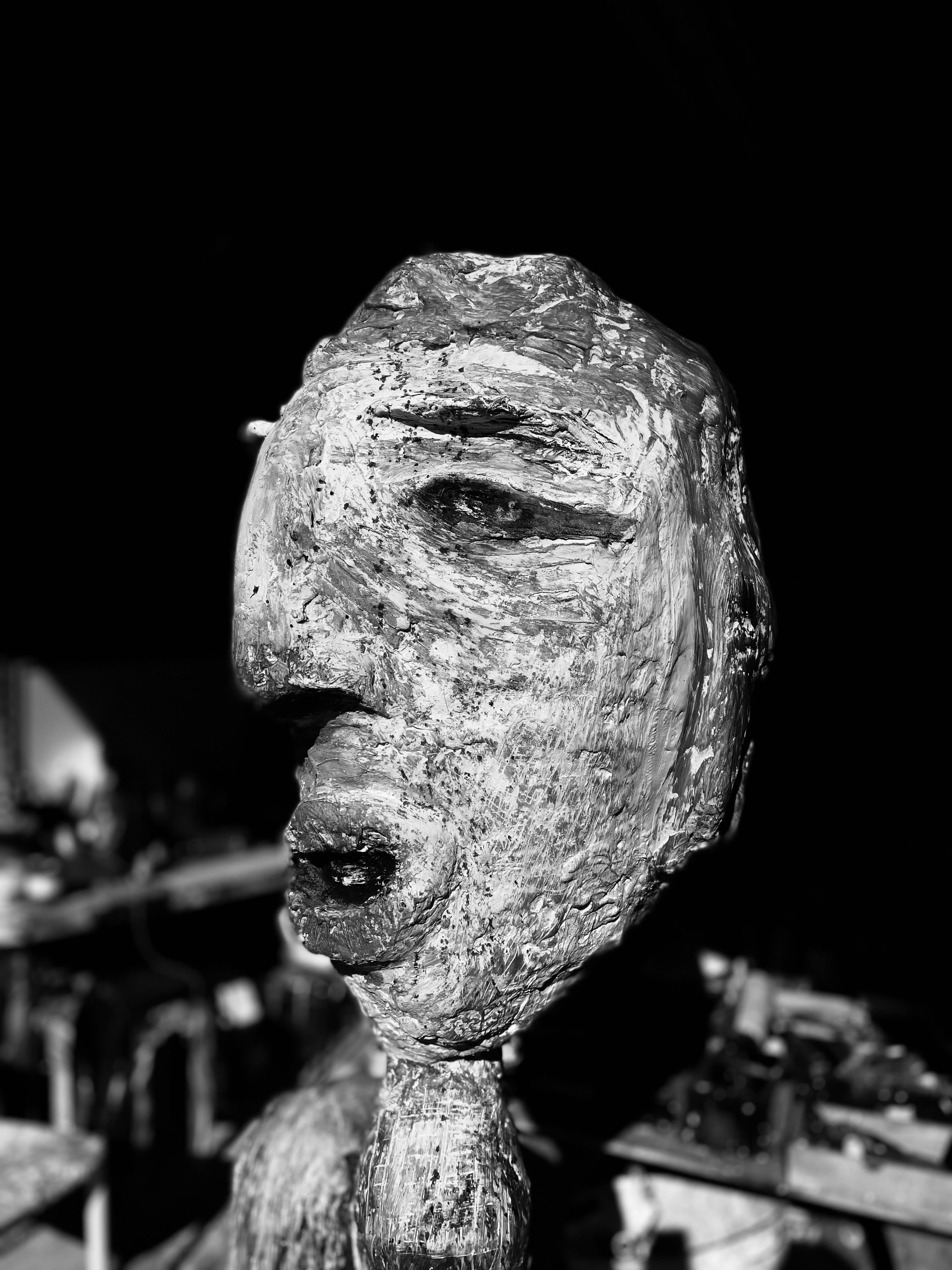 Metal White Plaster Sculptural Figure, 21st Century by Mattia Biagi For Sale