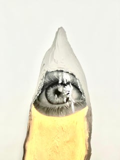 White Plaster Sculptural Floor Lamp, 21st Century by Mattia Biagi