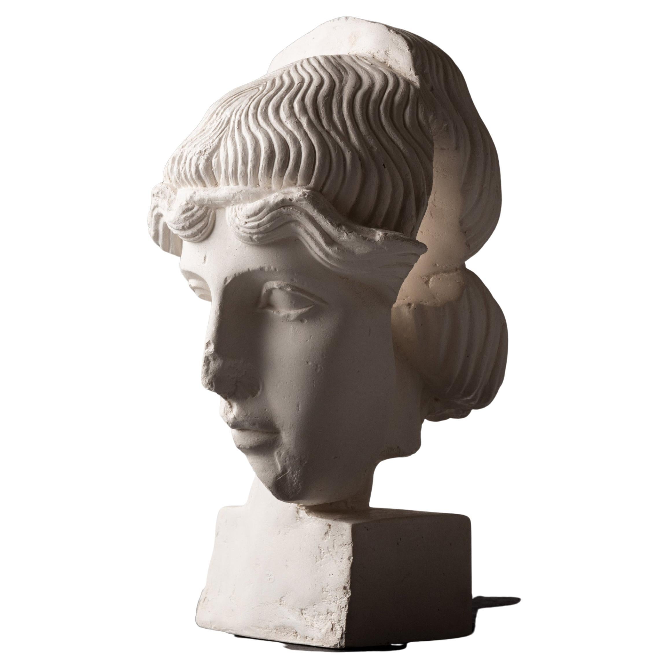 White plaster sculpture "Fragment #9" by Marina Mankarios For Sale
