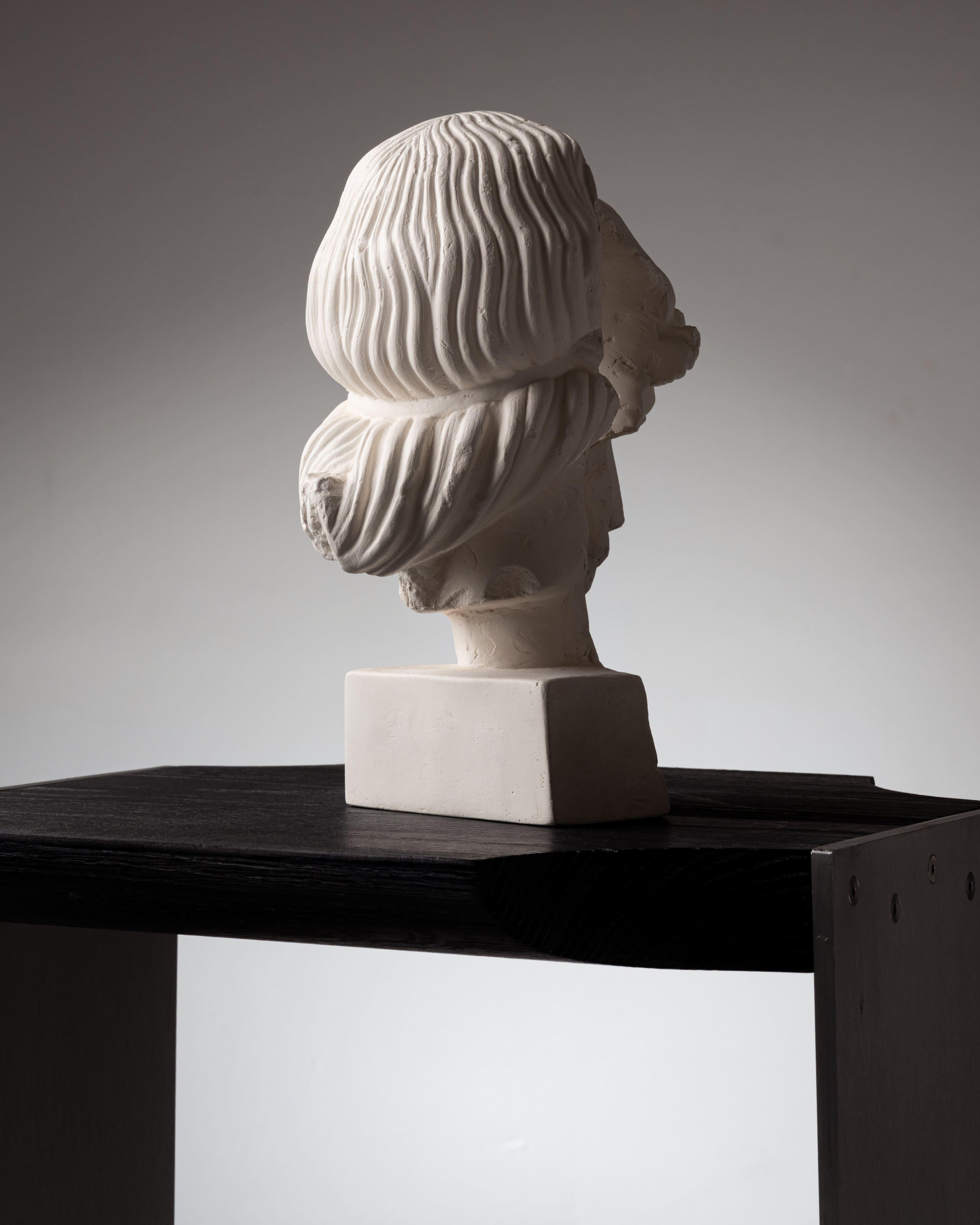 White plaster sculpture “FRAGMENT #9” For Sale 1