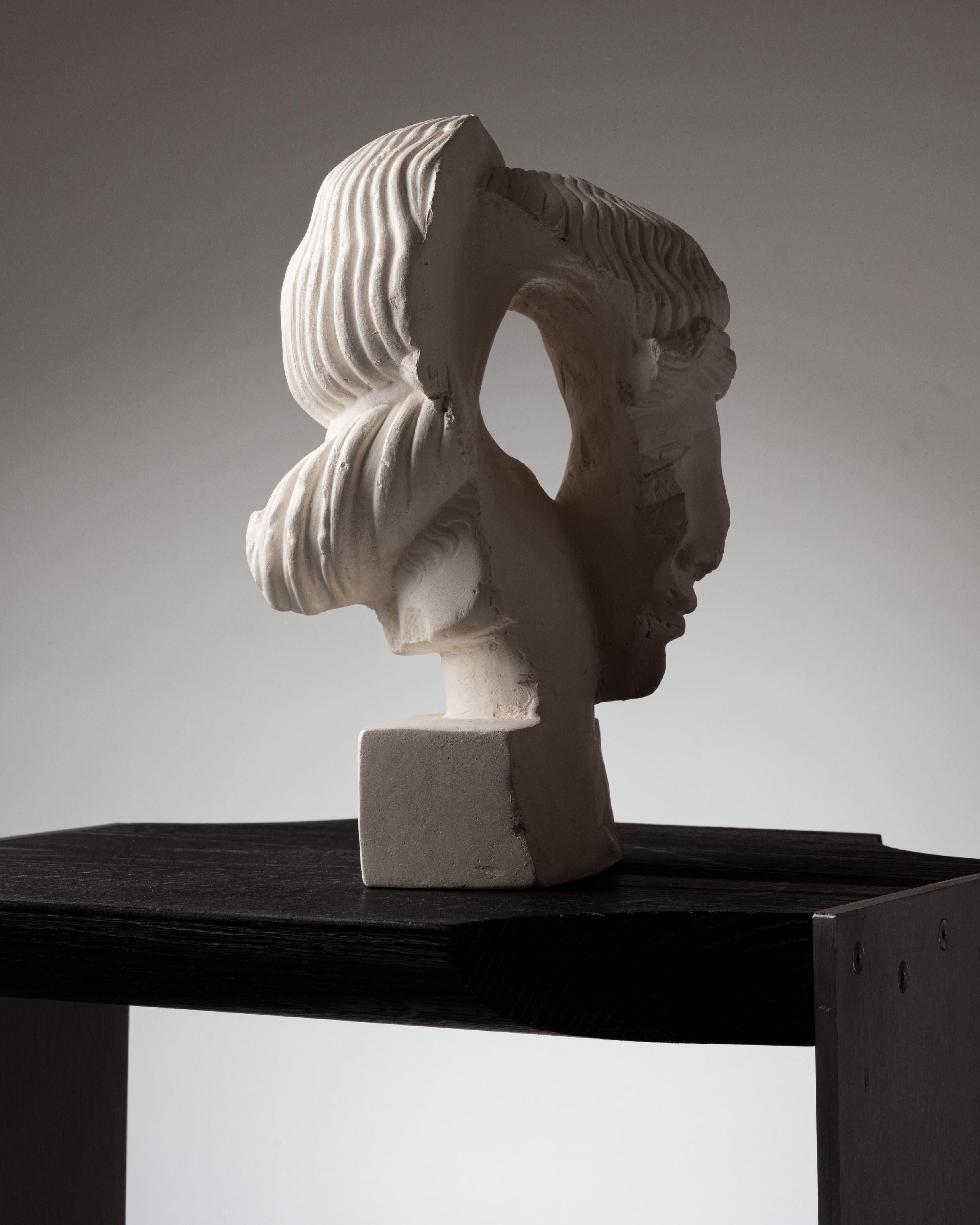 White plaster sculpture “FRAGMENT #9” For Sale 2