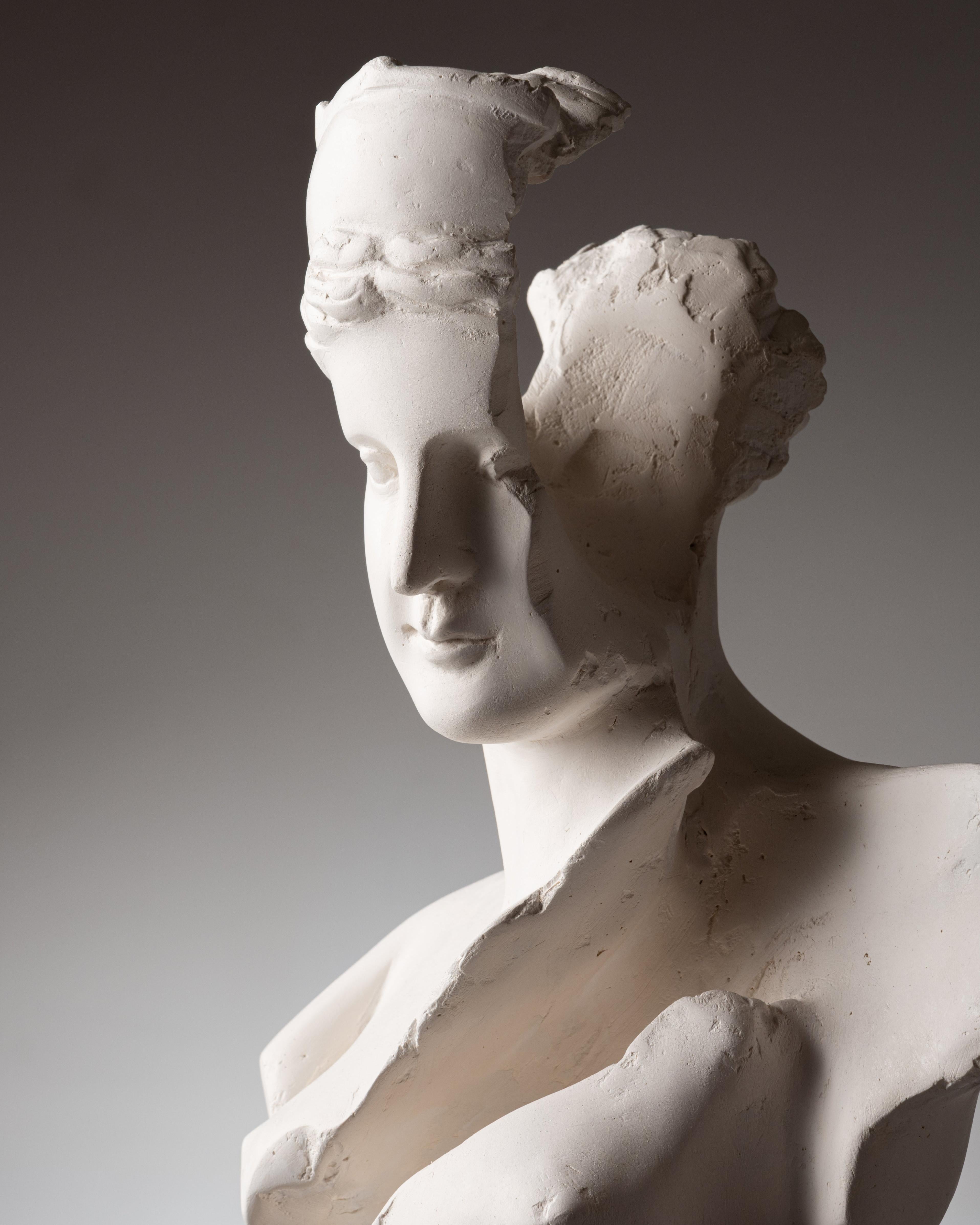 White plaster sculpture 