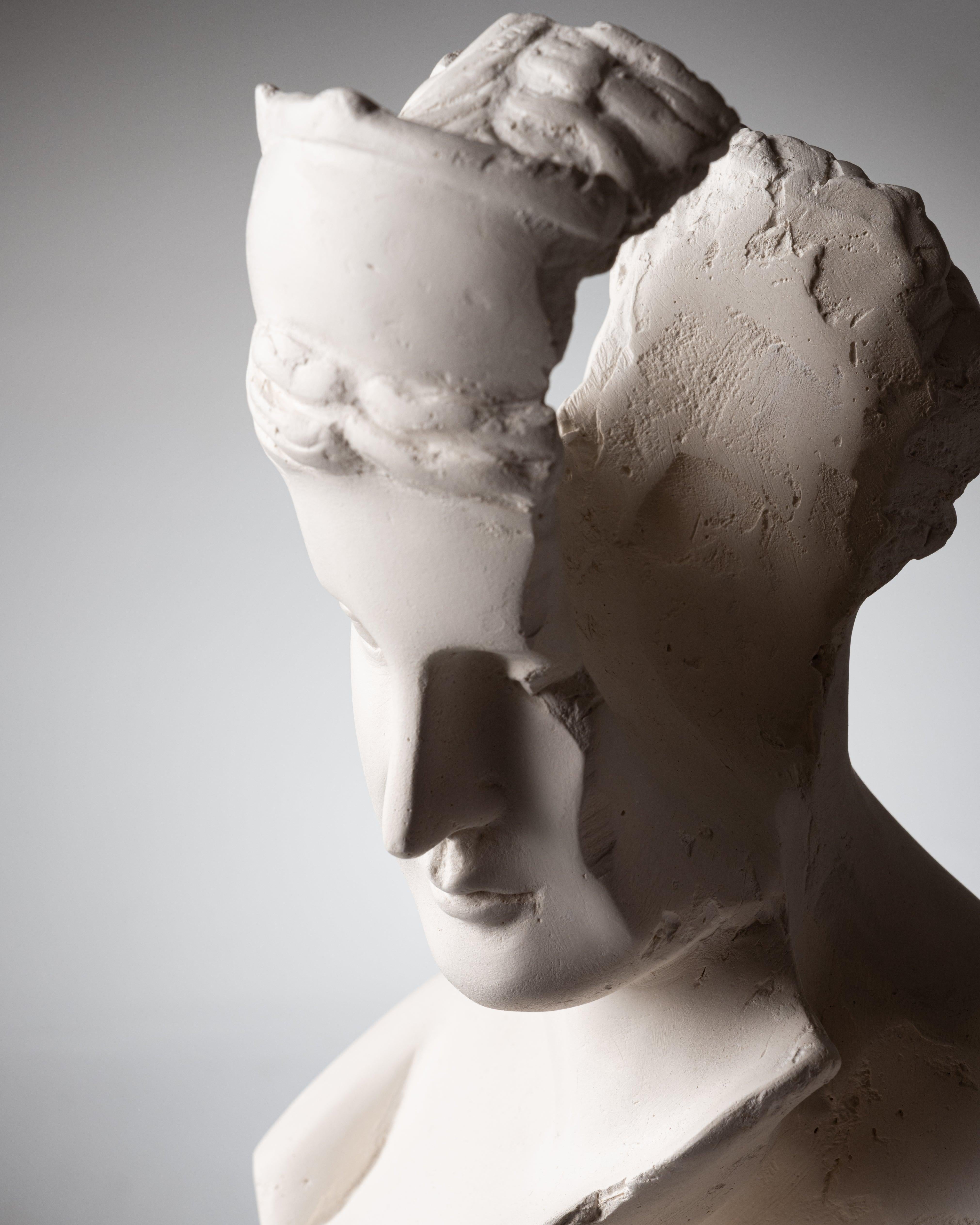 White plaster sculpture 