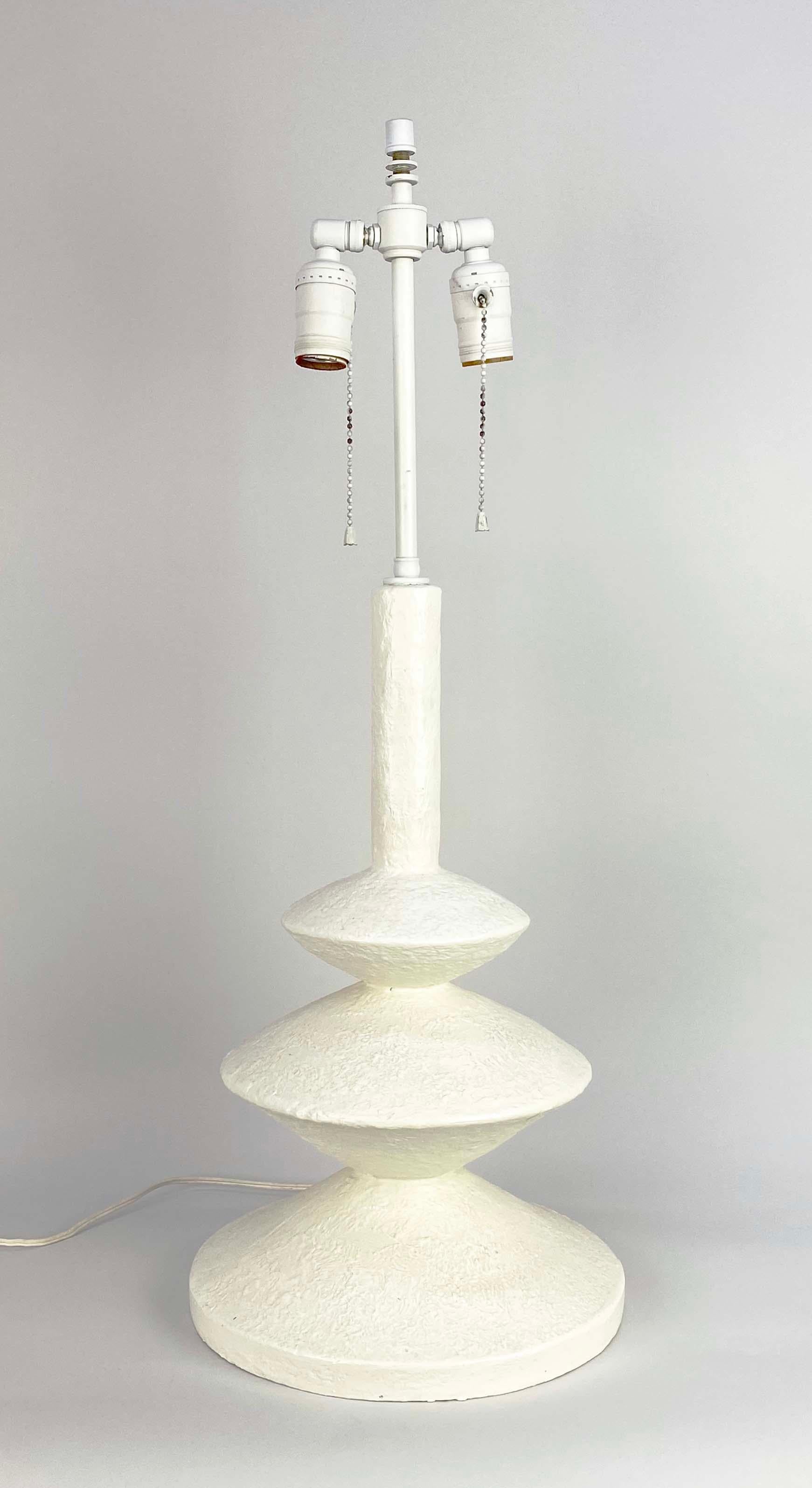 French White Plaster Table Lamp After Alberto Giacometti and Jean-Michel Frank