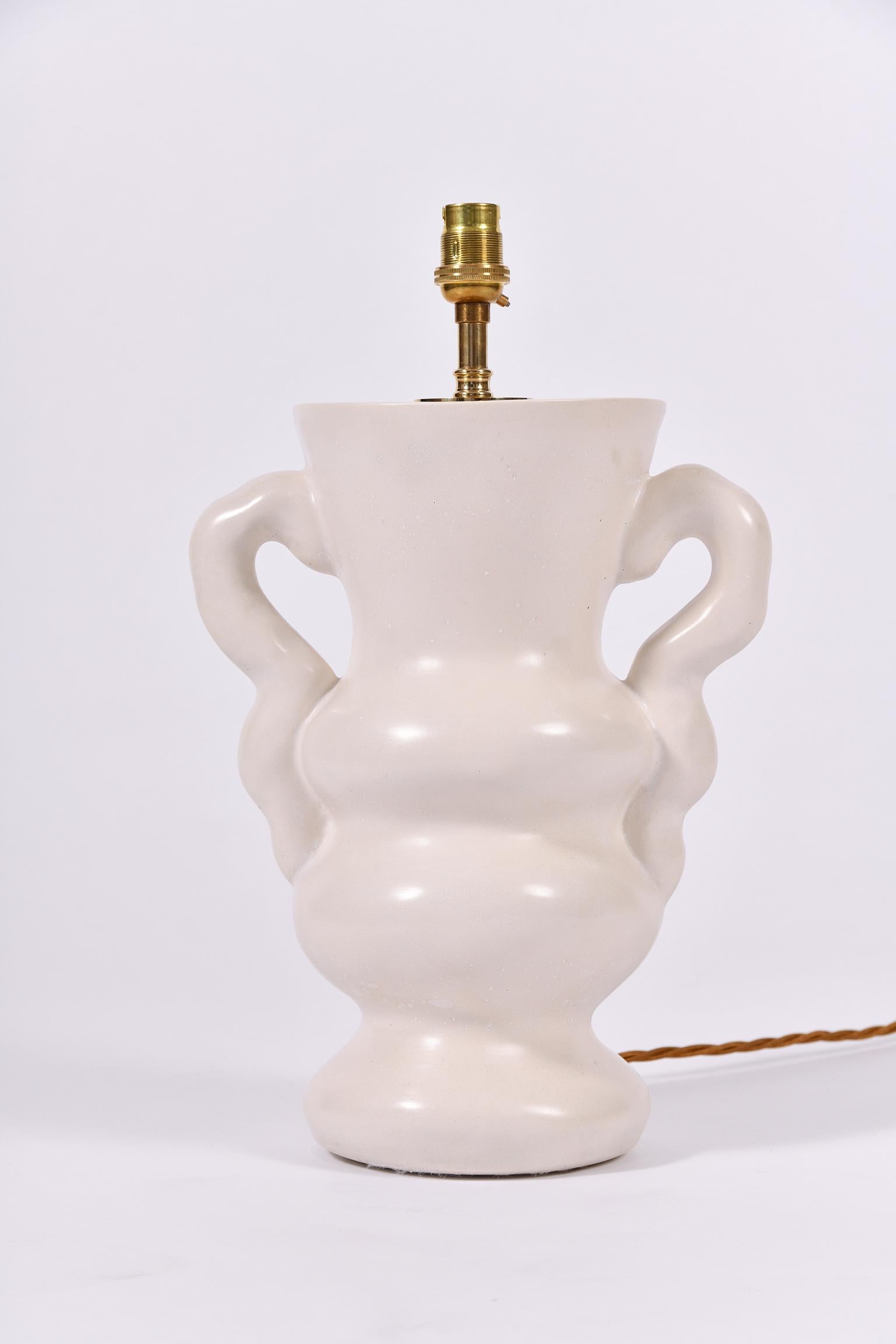 White Plaster Table Lamp, by Dorian Caffot de Fawes 4