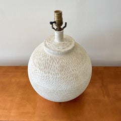 White Plaster Textured Table Lamp, 1980s