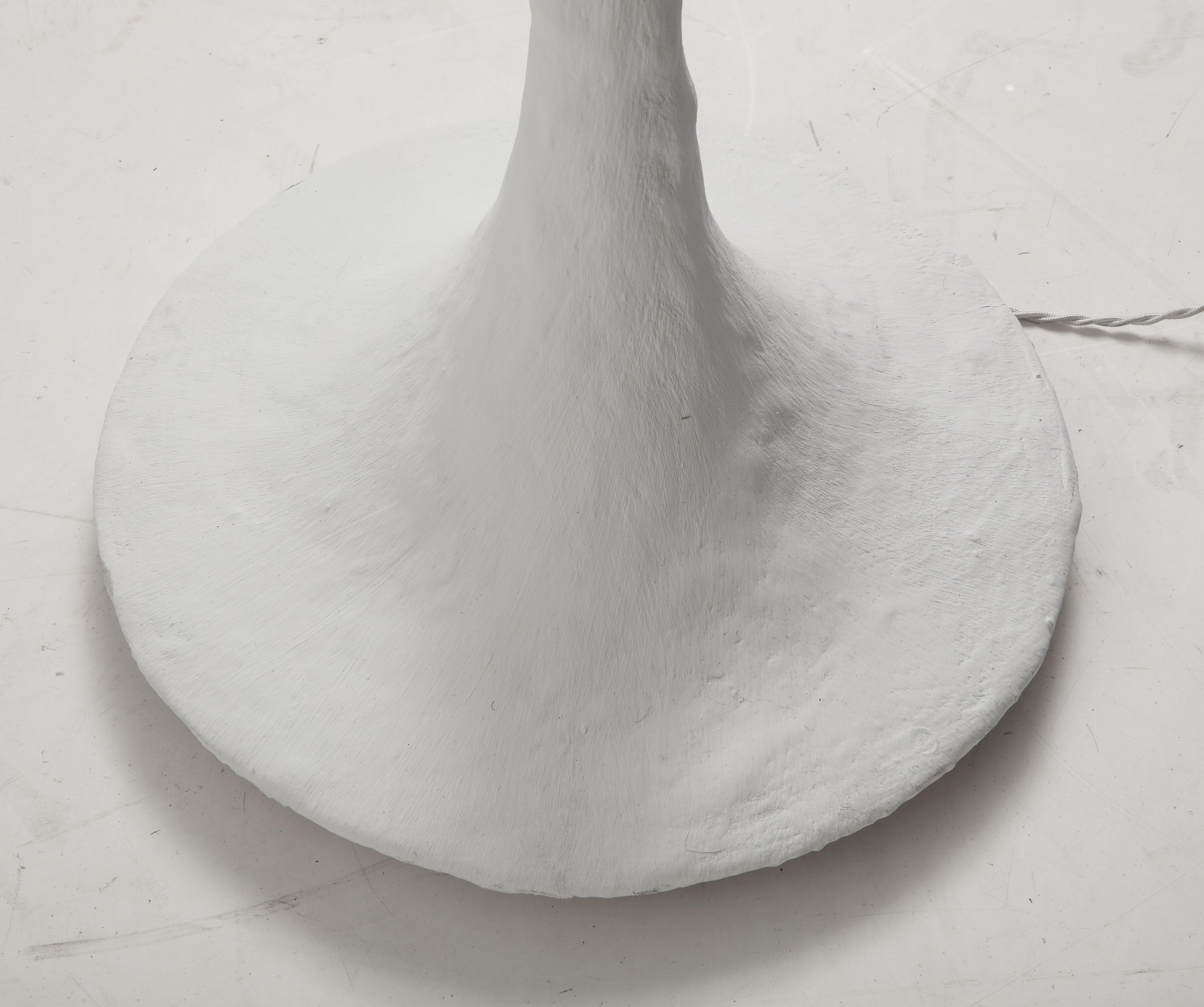 White Plaster Torchiere Lamp by Kasper Dolatowski In Excellent Condition In New York City, NY