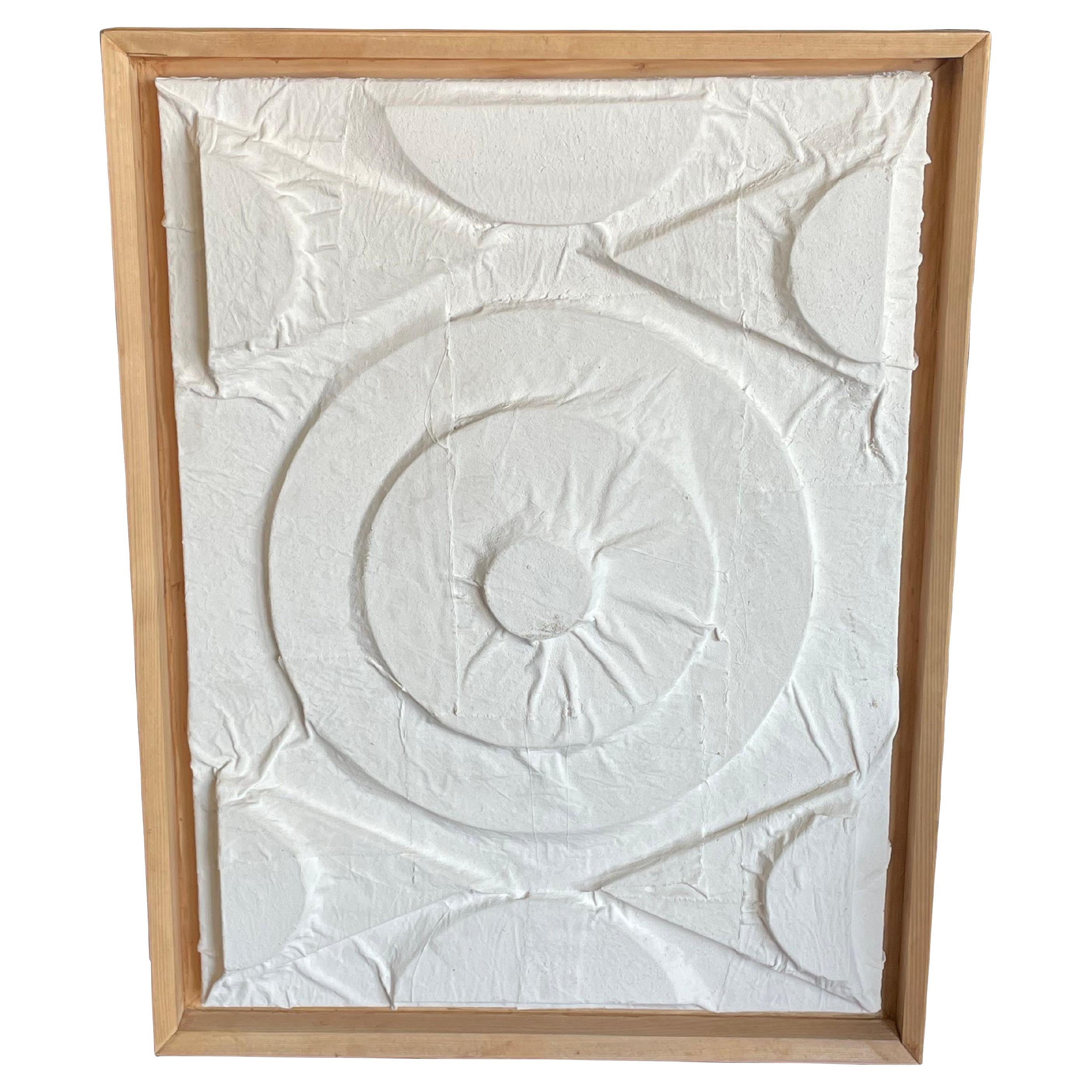 White Plaster Wall Sculpture, France, Contemporary For Sale