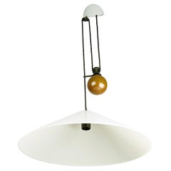 Pendelleuchte Aggregato aus weißem Kunststoff und Metall mit Gegengewicht von Mari für Artemide