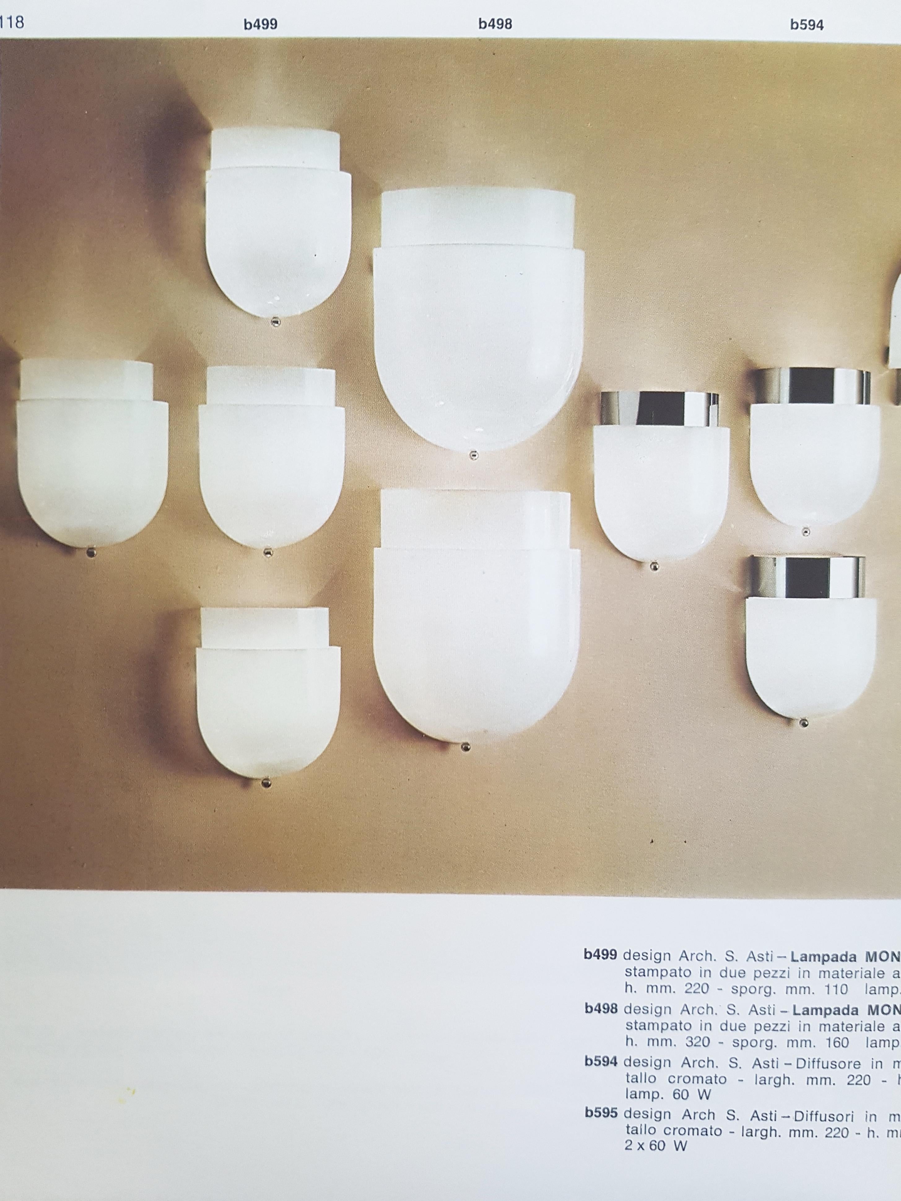 Weißes weißes Kunststoff und bemaltes Metall 1970er Jahre „Montparnasse“ Wandleuchter von S. Asti für Kerzen im Angebot 2
