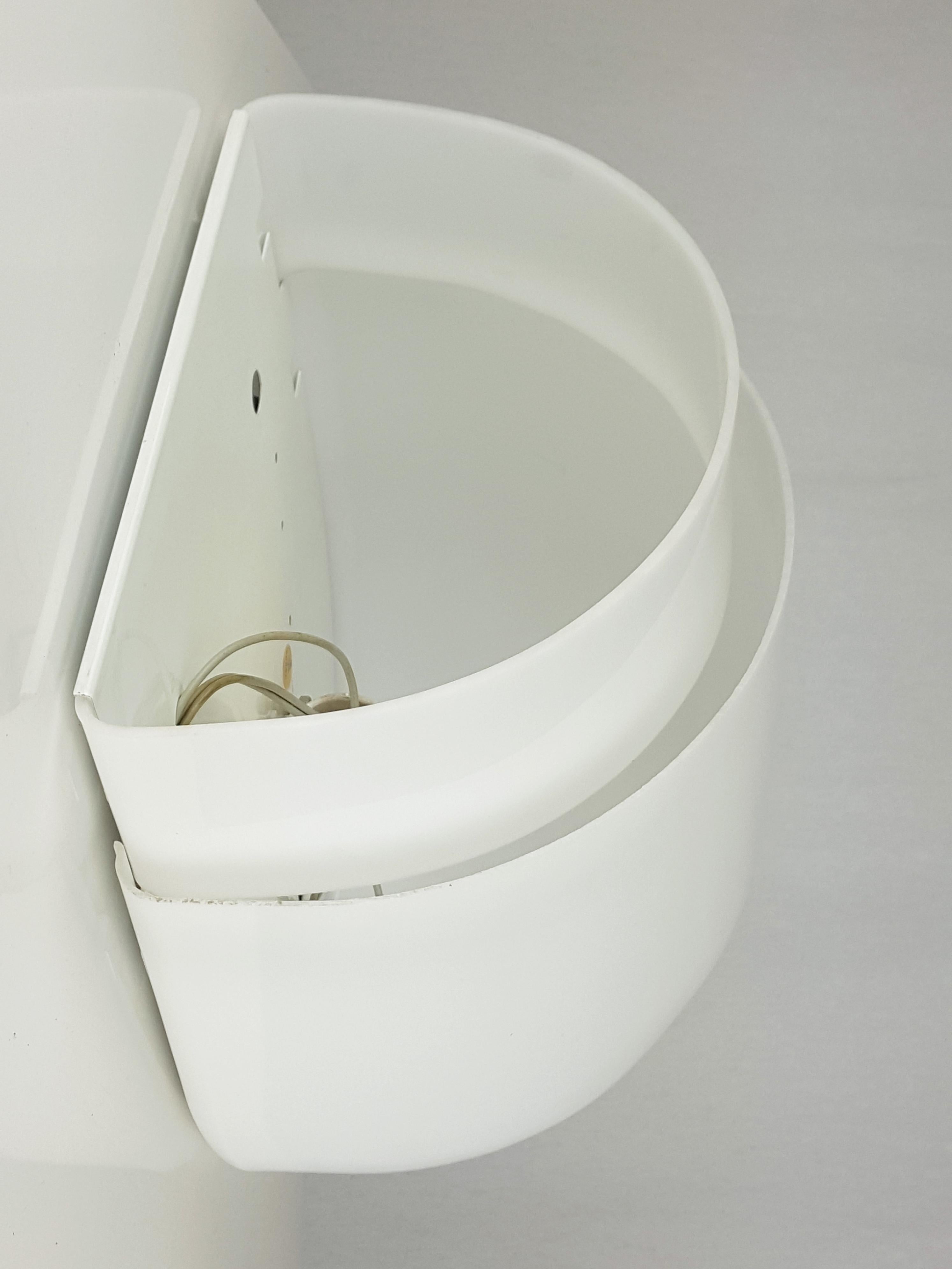 Acrylic White Plastic & Painted Metal 1970s 