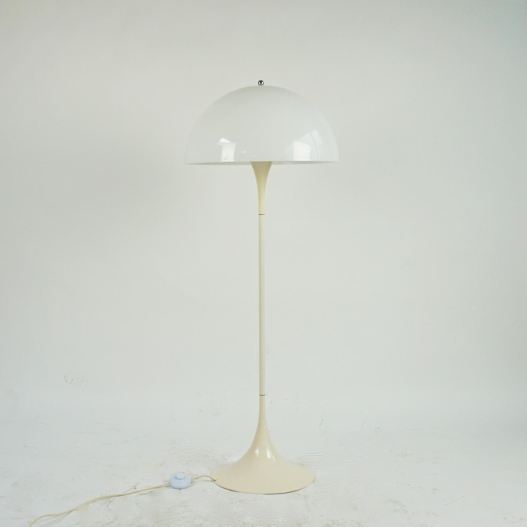 Metal White Plastic Panthella Floor Lamp by Verner Panton for Louis Poulsen Denmark