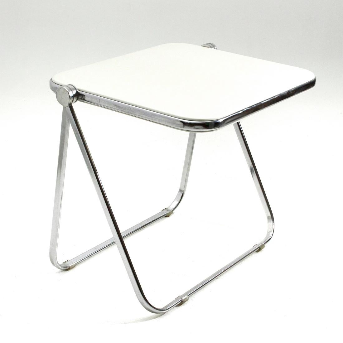 Metal White ‘Platone’ Folding Desk by Giancarlo Piretti for Anonima Castelli, 1960s