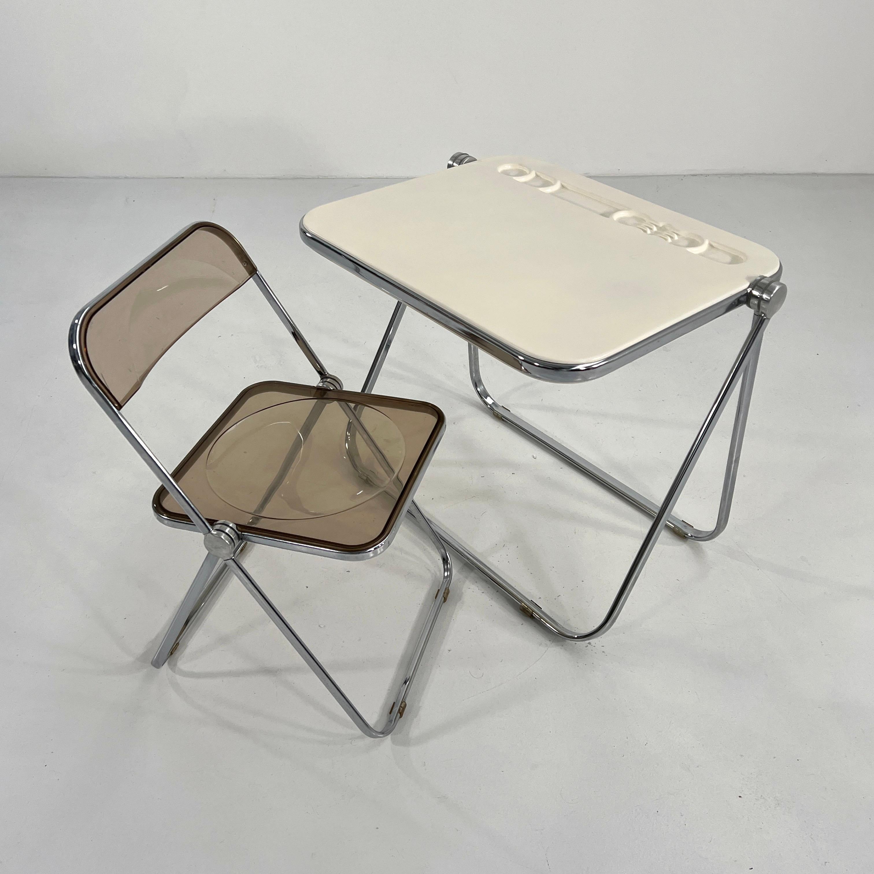 White Platone Folding Desk by Giancarlo Piretti for Anonima Castelli, 1970s For Sale 6